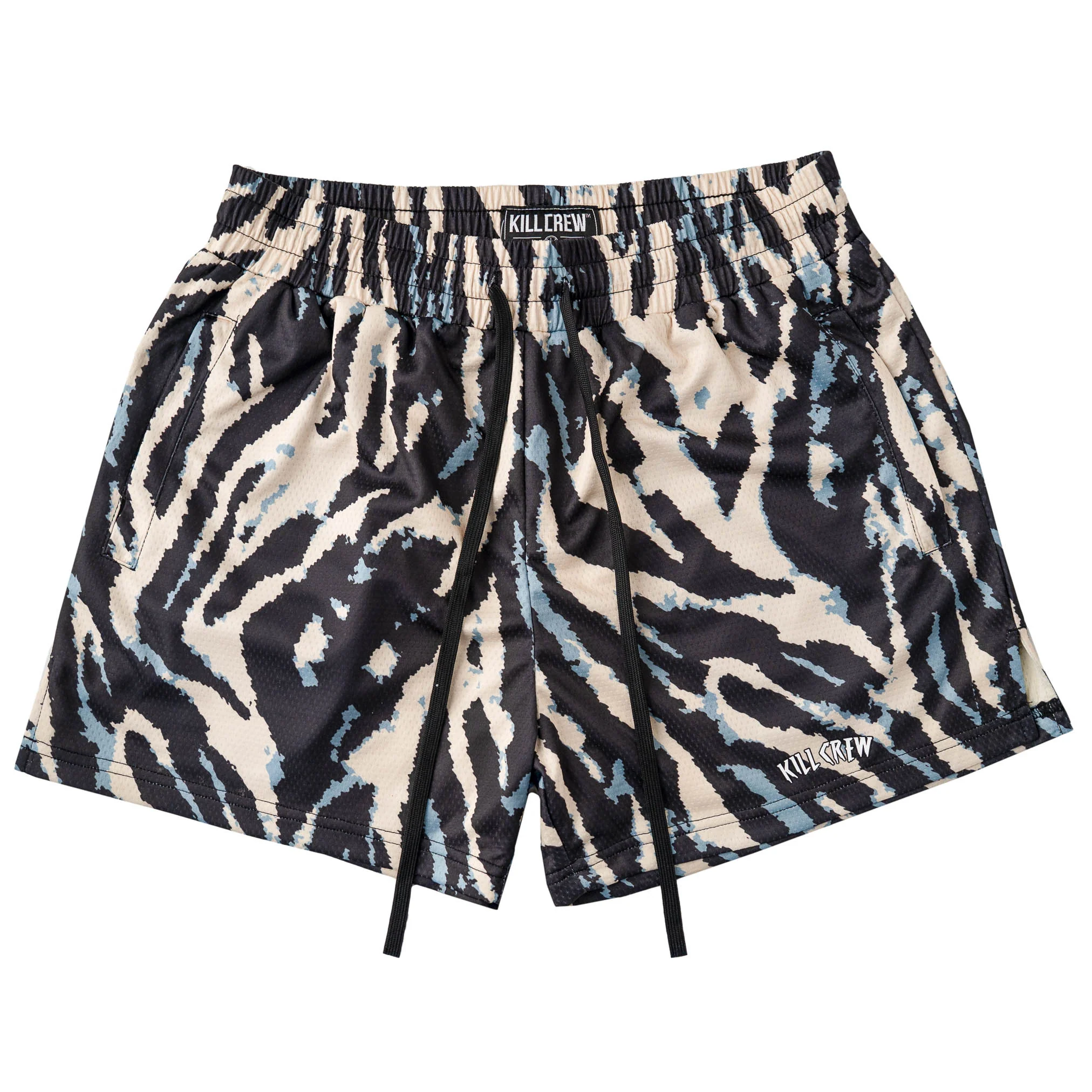 MUAY THAI SHORTS (MID THIGH CUT) - ZEBRA V2
