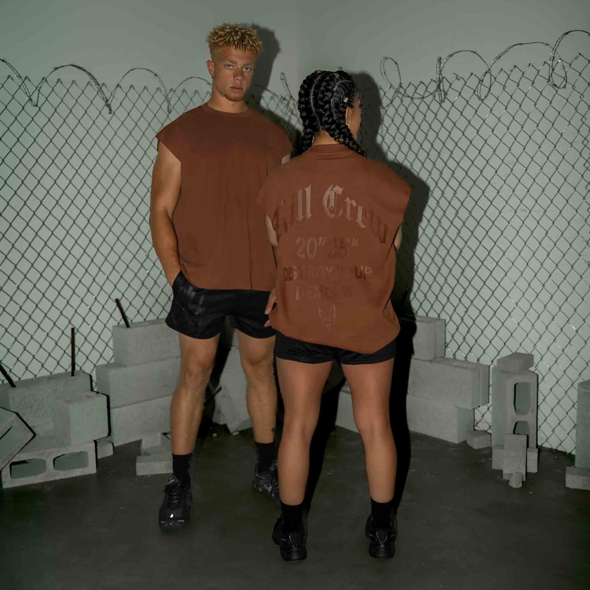 NATURAL COTTON CUTOFF "DESTROY" - BROWN - Image 2