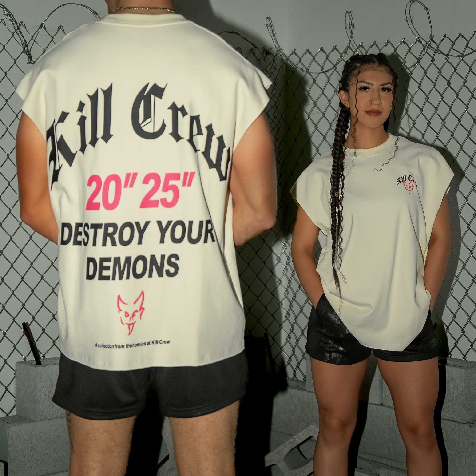 NATURAL COTTON CUTOFF "DESTROY" - CREAM - Image 2