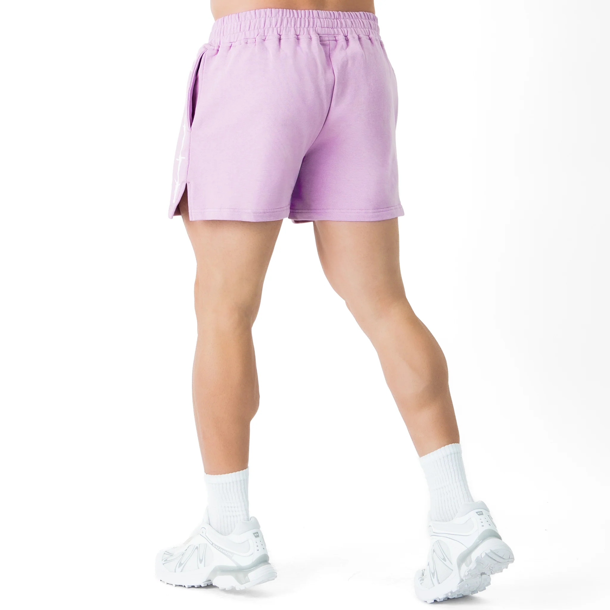 COTTON SHORTS (MID THIGH CUT) BARBWIRE - PINK / WHITE - Image 4