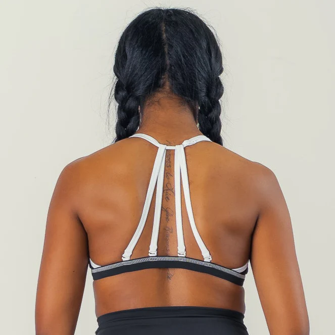 OUTSEAM SPORTS BRA - BLACK / WHITE - Image 2