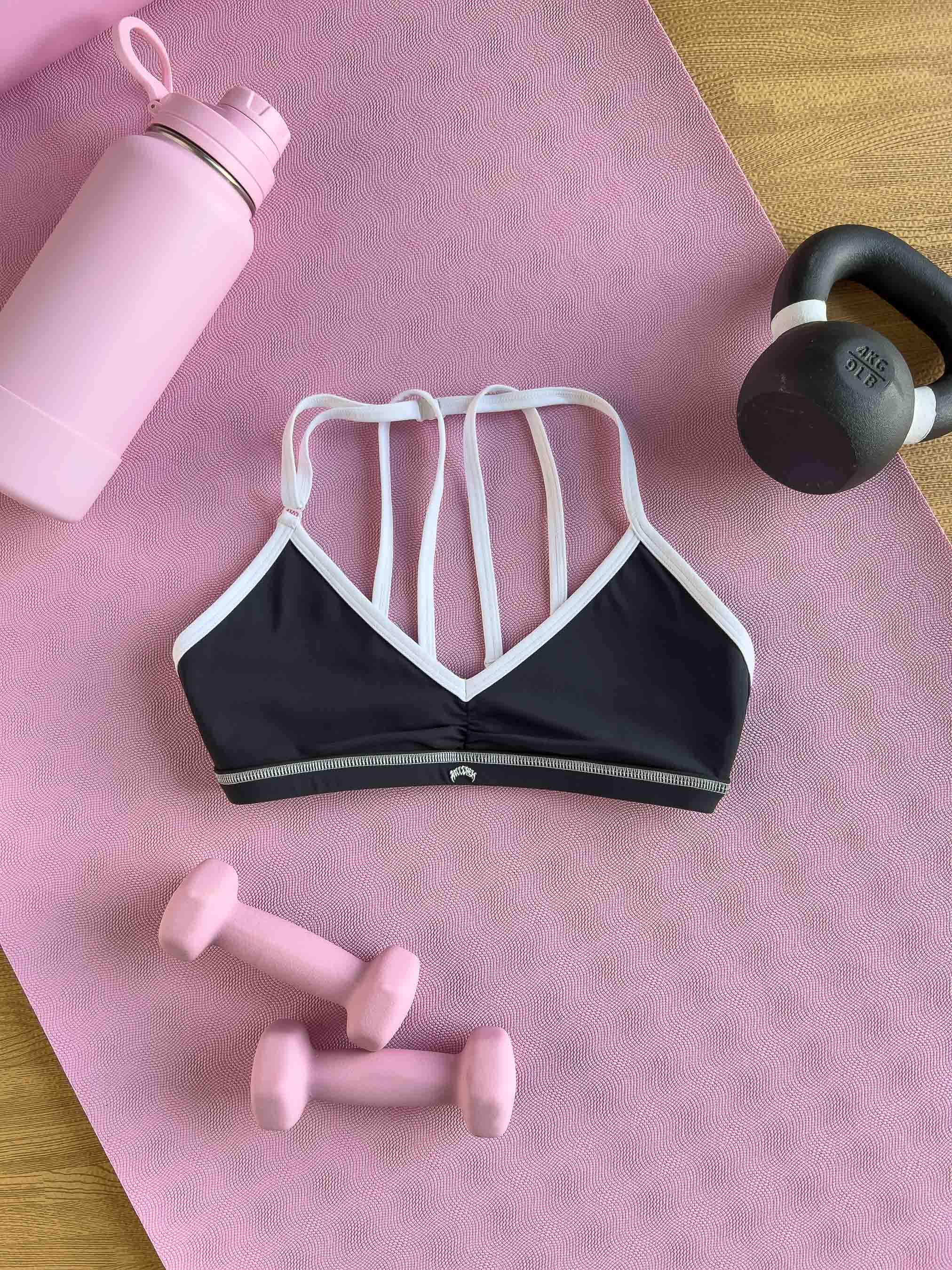 OUTSEAM SPORTS BRA - BLACK / WHITE - Image 5