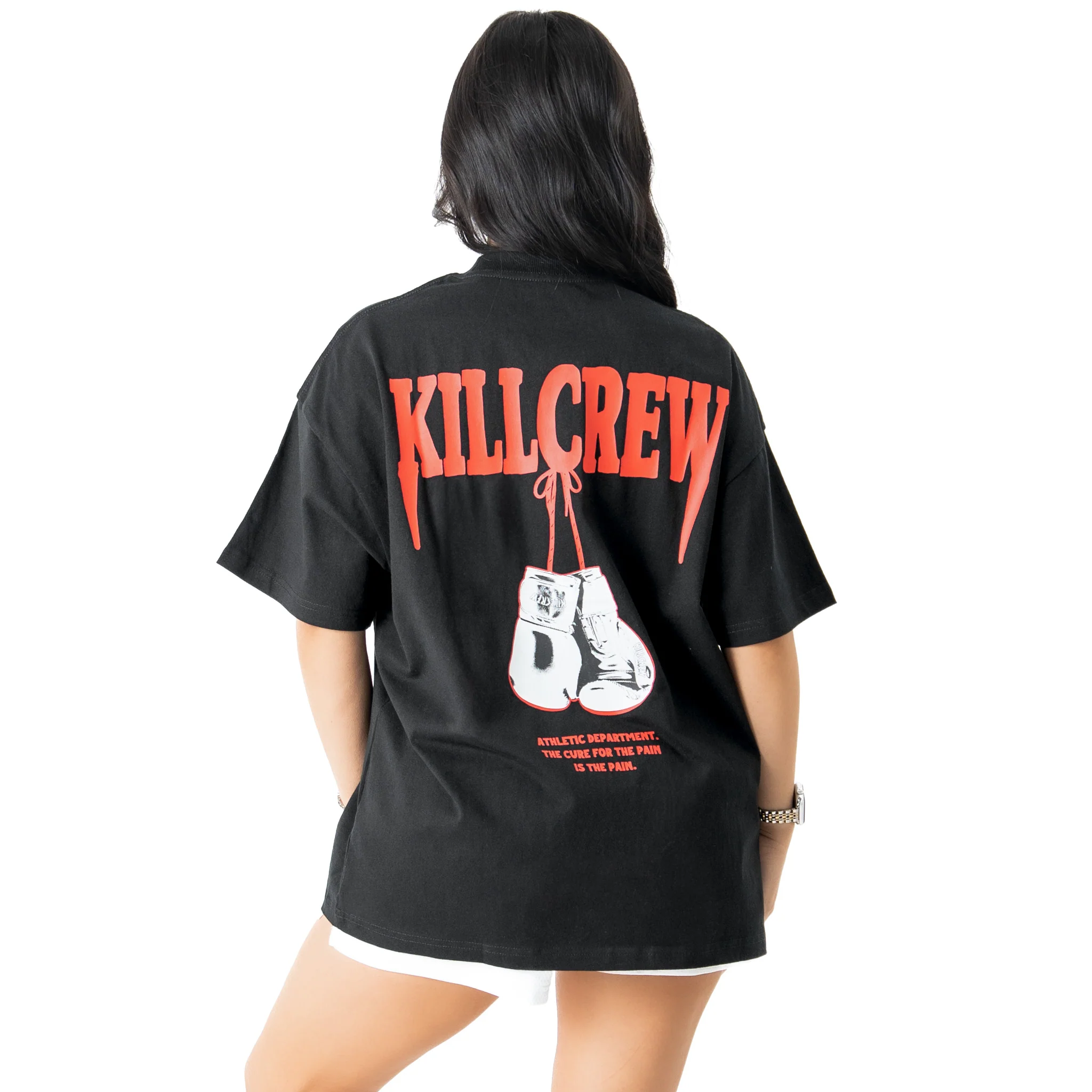 RELAXED FIT "ATHLETIC DEPARTMENT" T-SHIRT - BLACK - Image 6