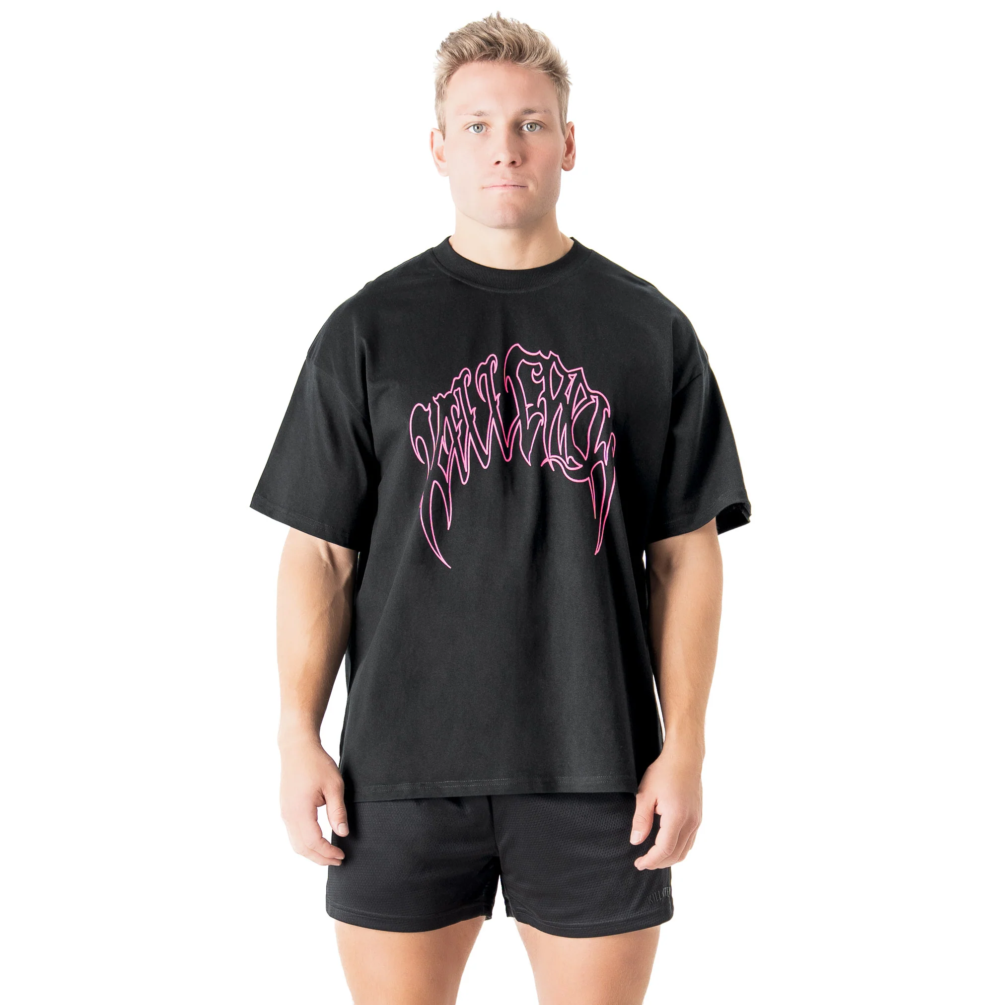 OVERSIZED "CLASSIC" T-SHIRT - BLACK / PINK - Image 3