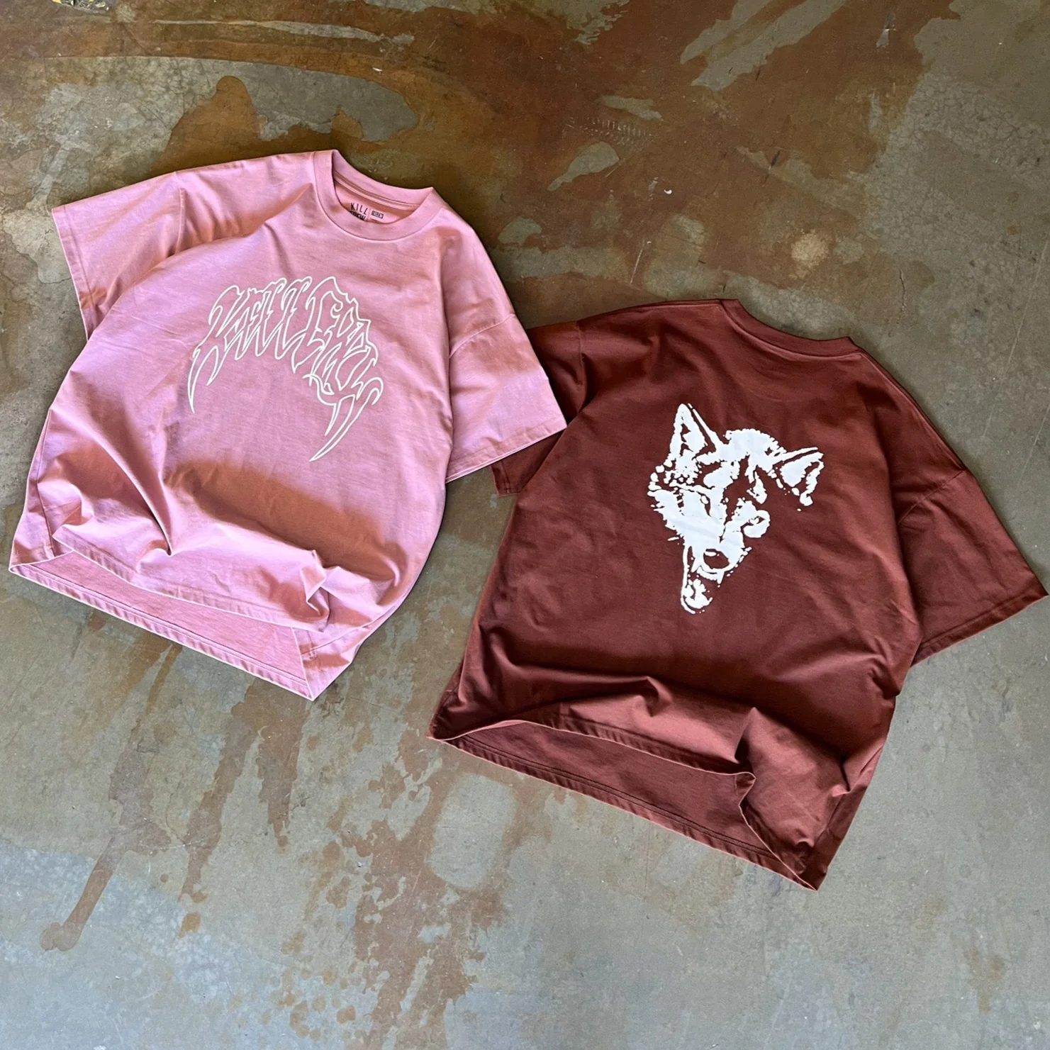 OVERSIZED "CLASSIC" T-SHIRT - BROWN / WHITE - Image 3
