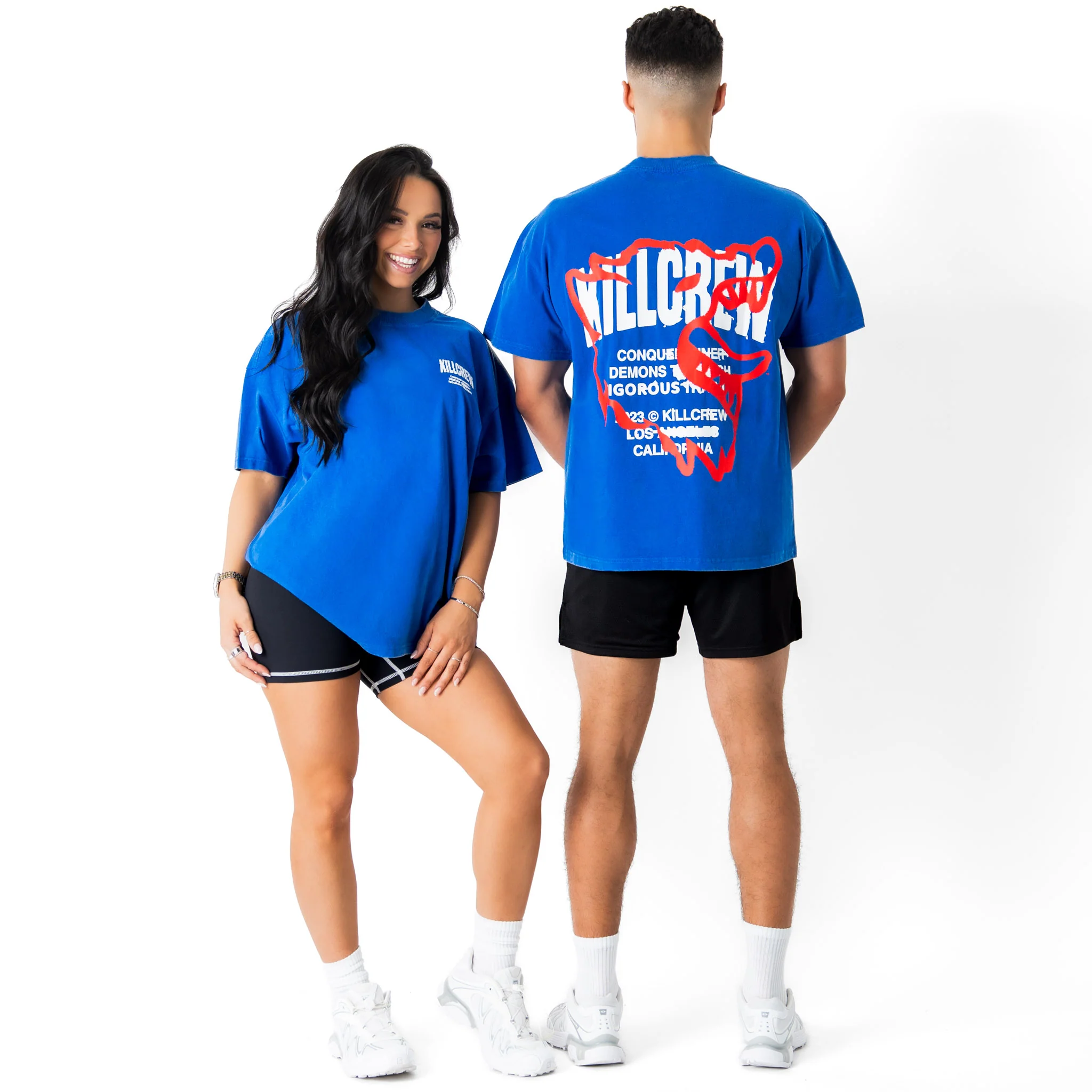 RELAXED FIT LUX CONQUER INNER DEMONS T-SHIRT - BLUE / RED - Image 2