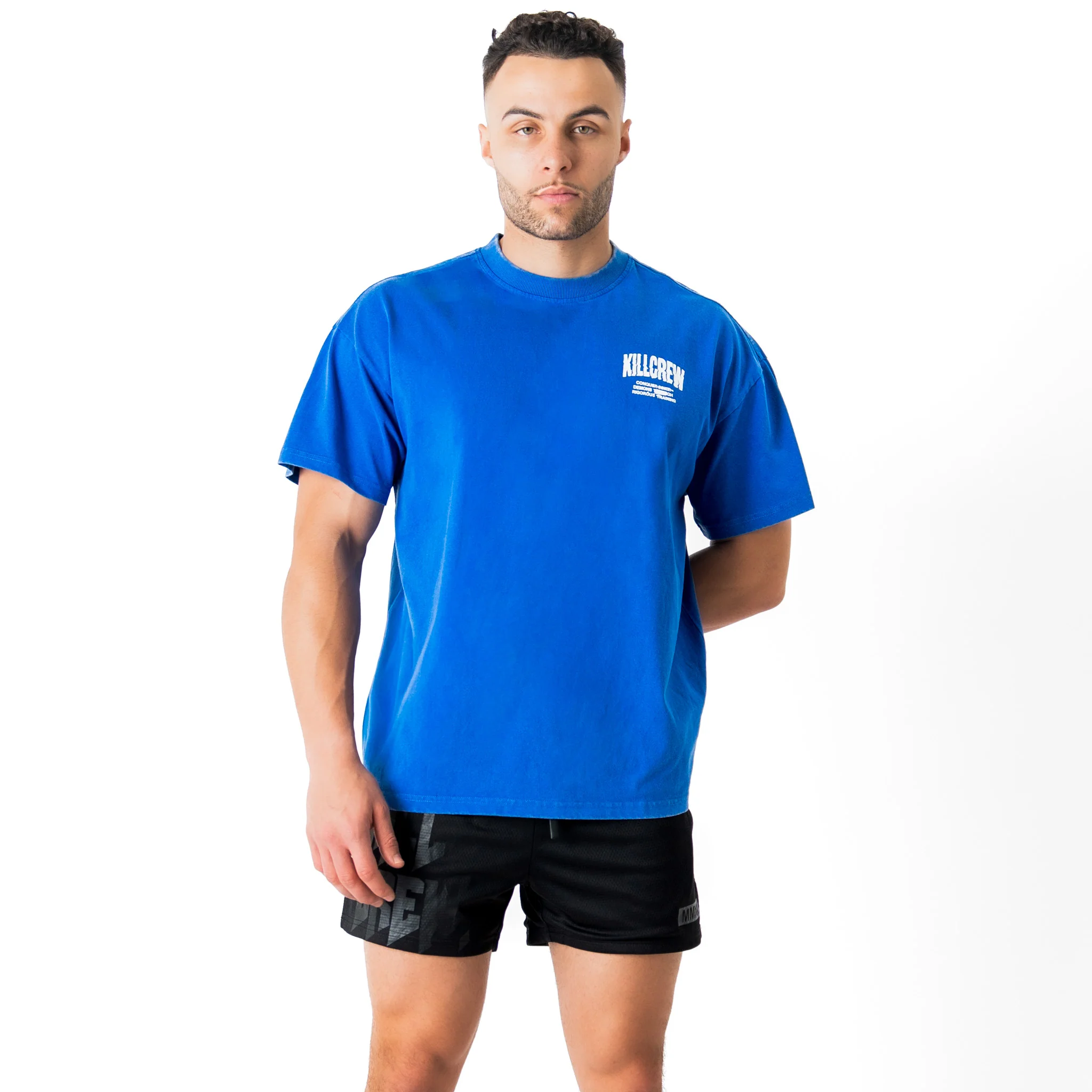 RELAXED FIT LUX CONQUER INNER DEMONS T-SHIRT - BLUE / RED - Image 3