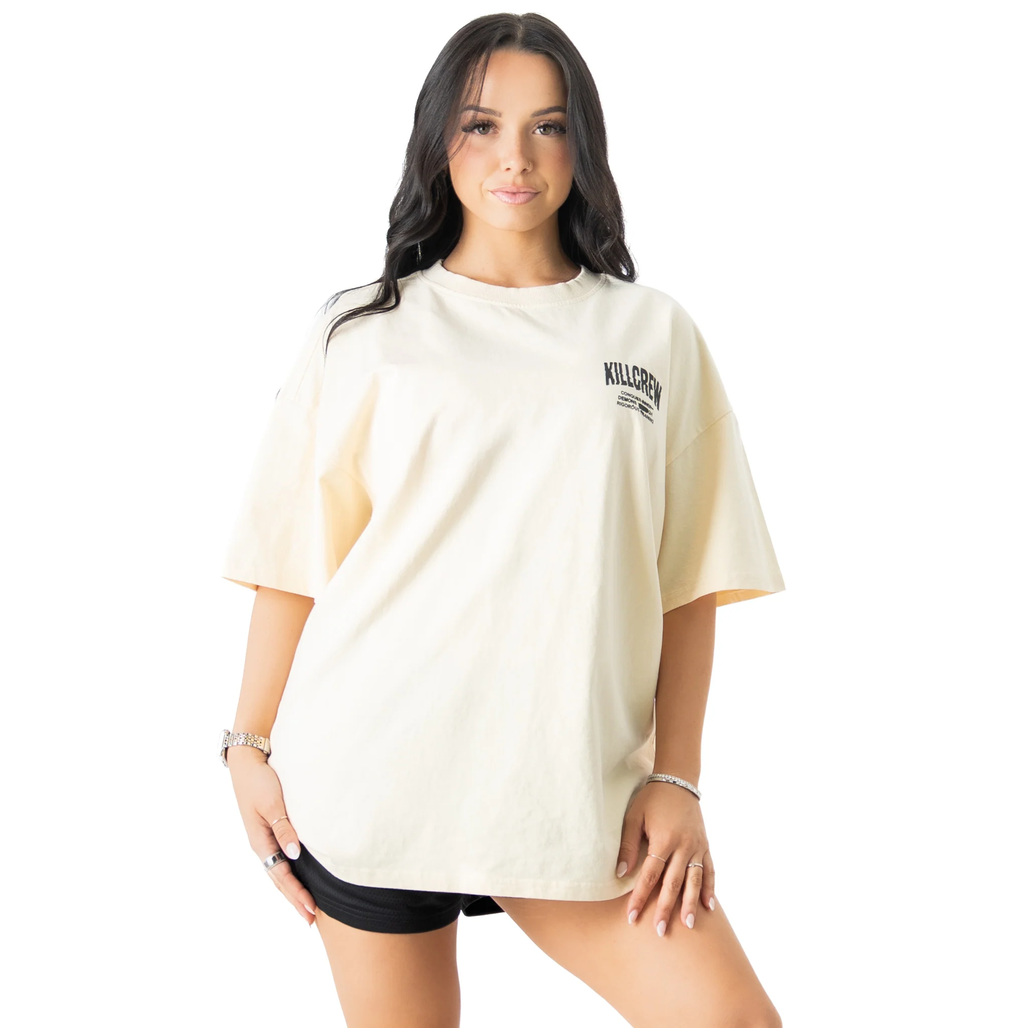 RELAXED FIT LUX CONQUER INNER DEMONS T-SHIRT - CREAM / RED - Image 5