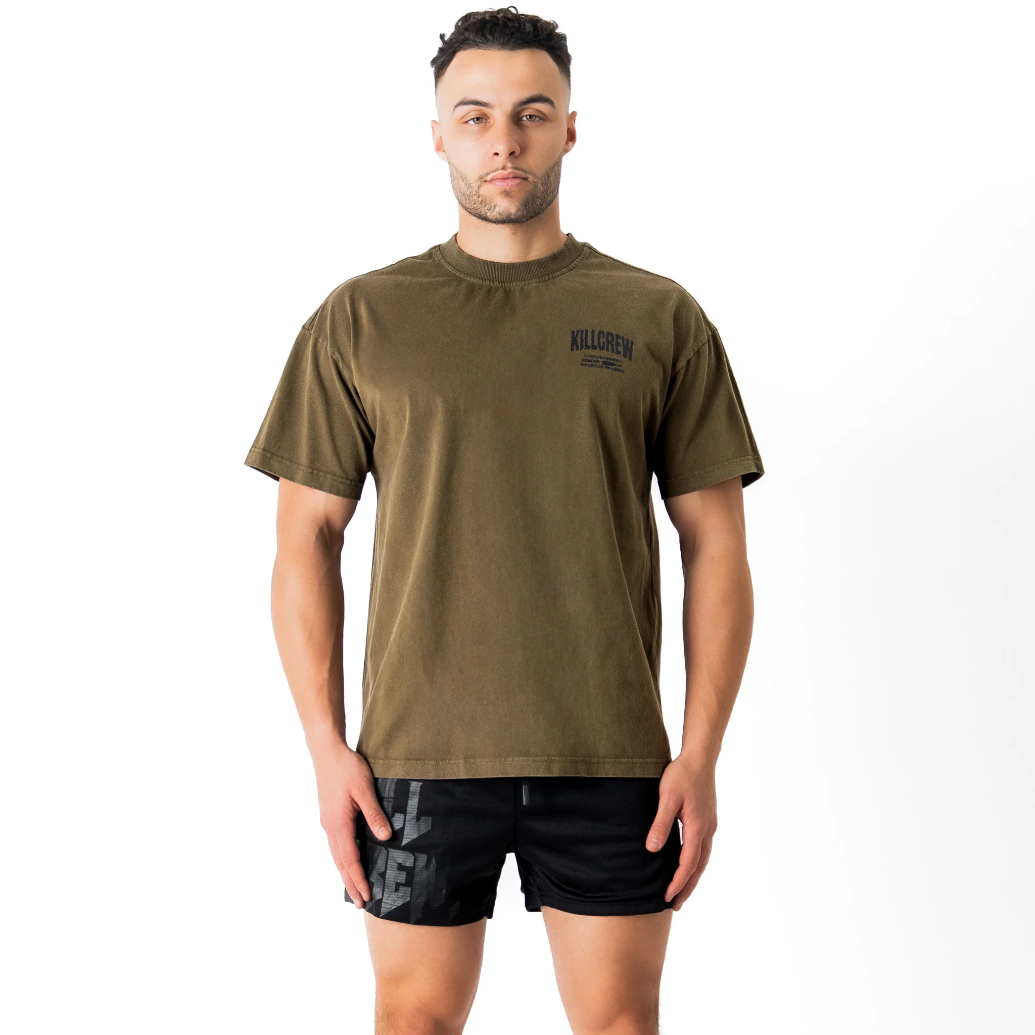 RELAXED FIT LUX CONQUER INNER DEMONS T-SHIRT - GREEN / WHITE - Image 3