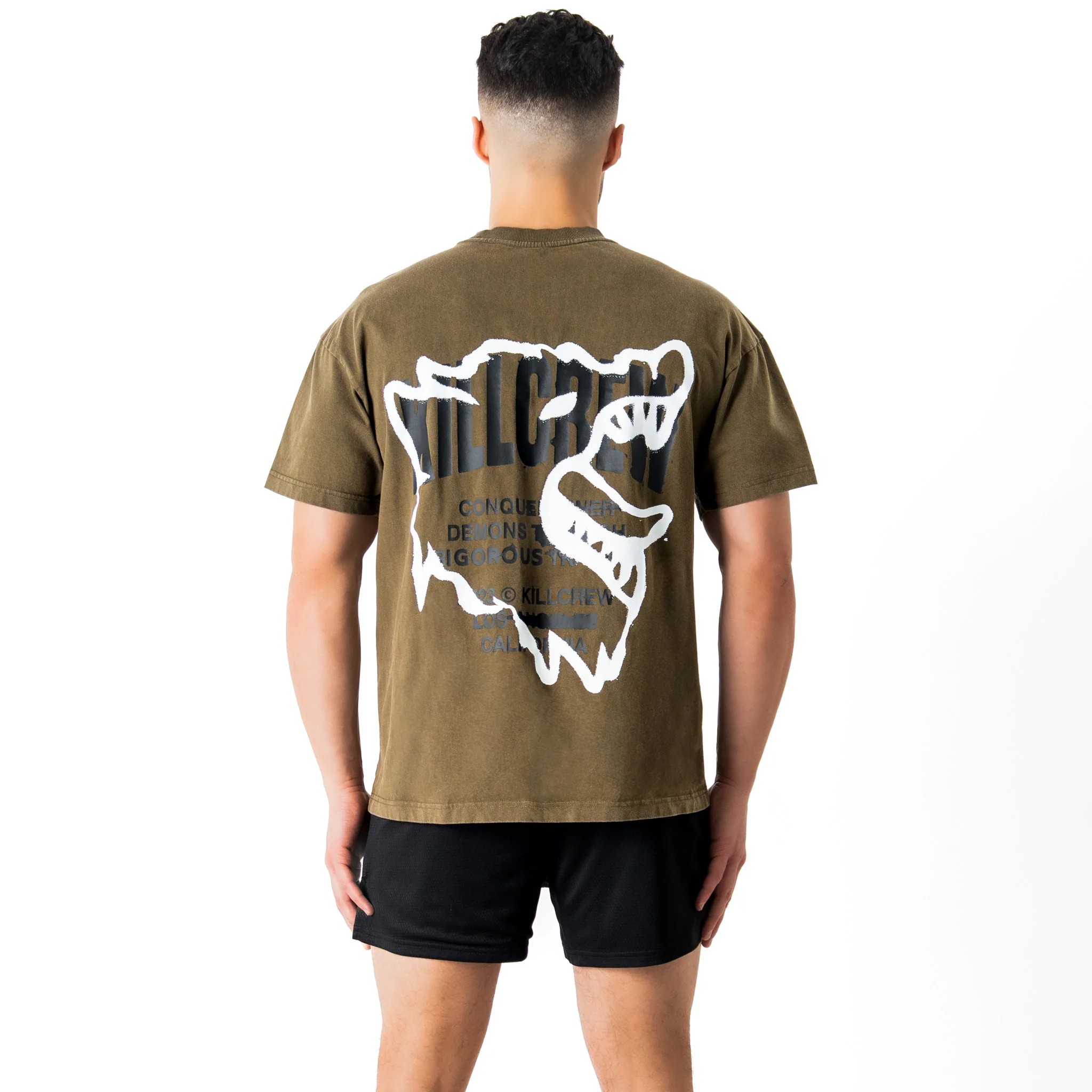 RELAXED FIT LUX CONQUER INNER DEMONS T-SHIRT - GREEN / WHITE - Image 4
