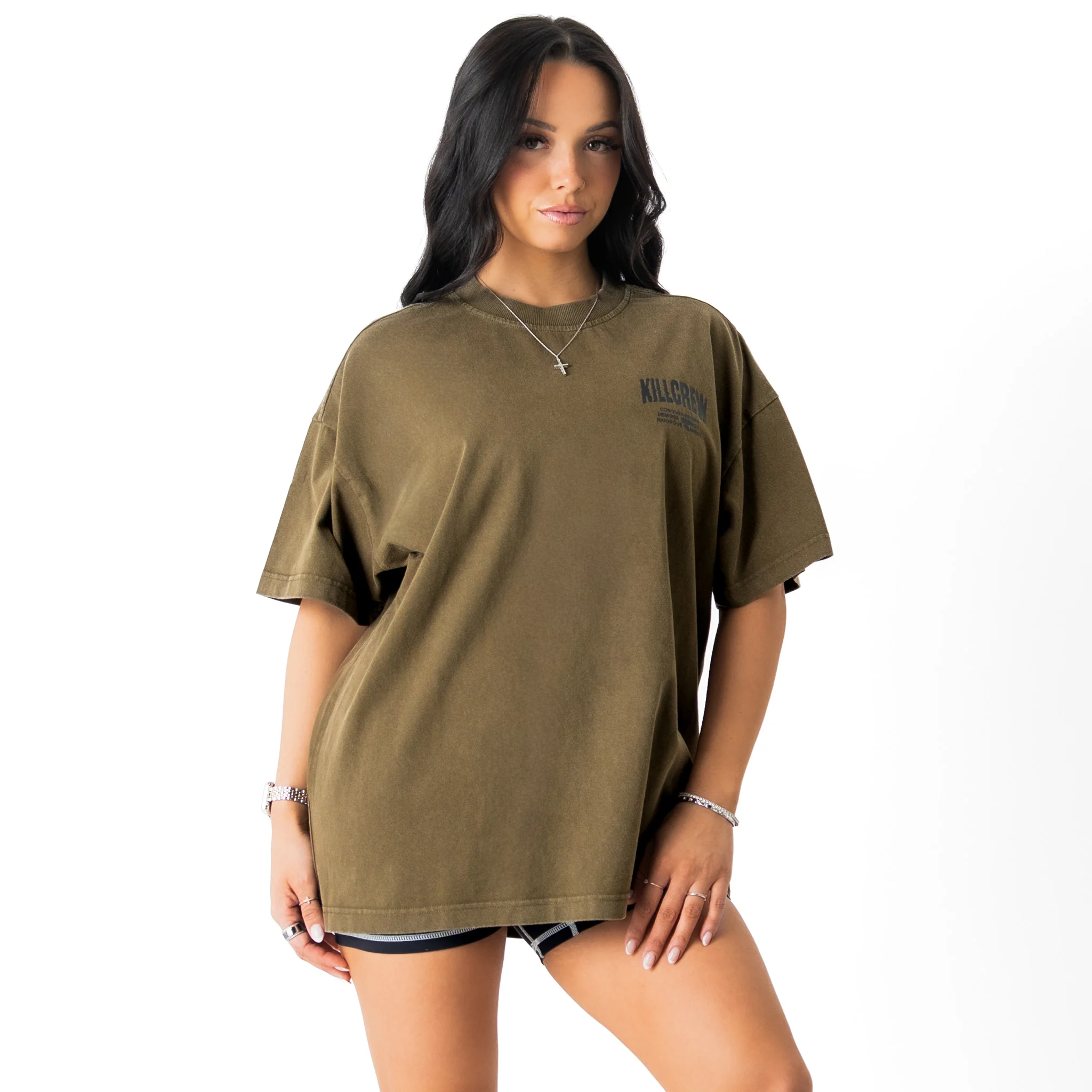 RELAXED FIT LUX CONQUER INNER DEMONS T-SHIRT - GREEN / WHITE - Image 5