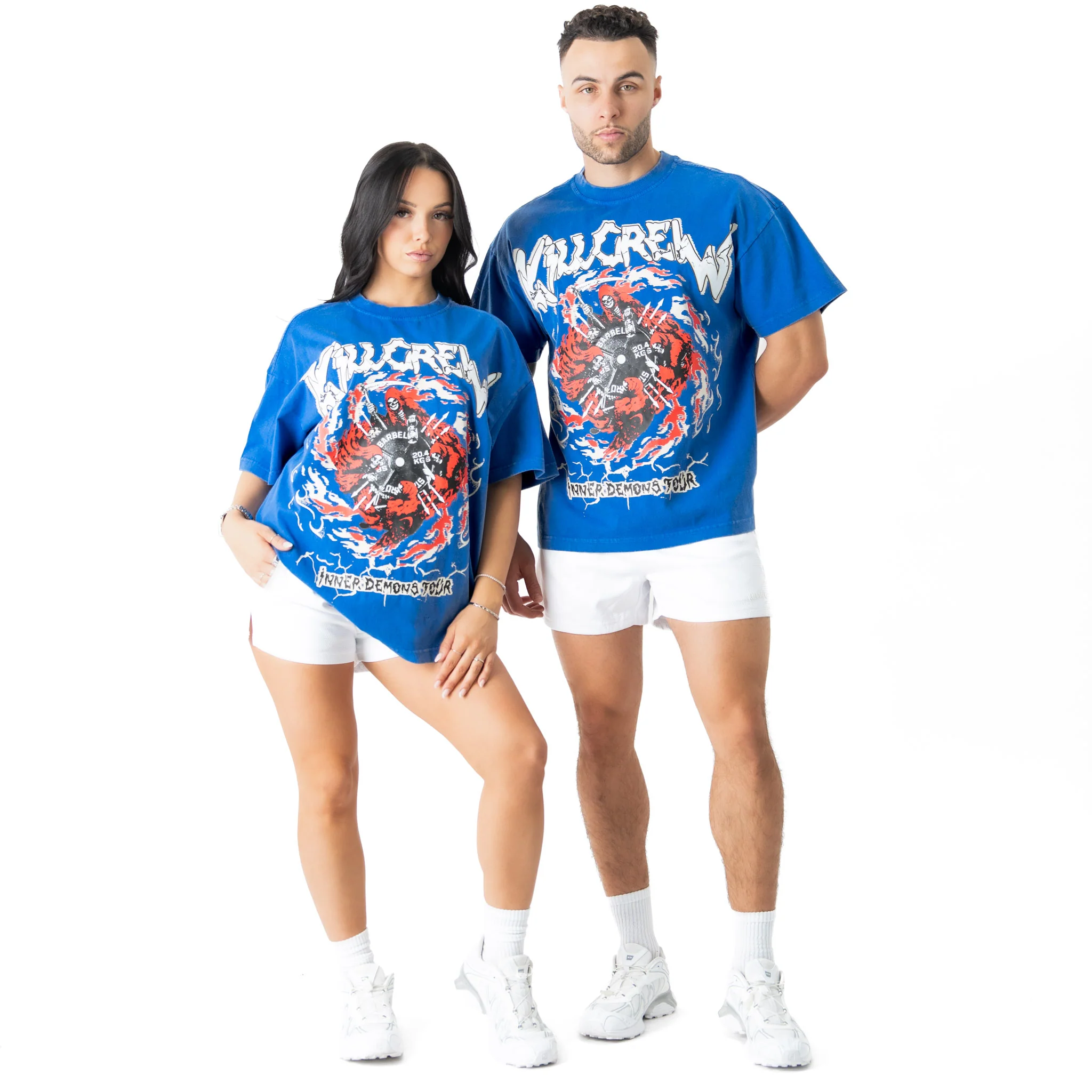 OVERSIZED DEMONS TOUR T-SHIRT - BLUE / RED - Image 2