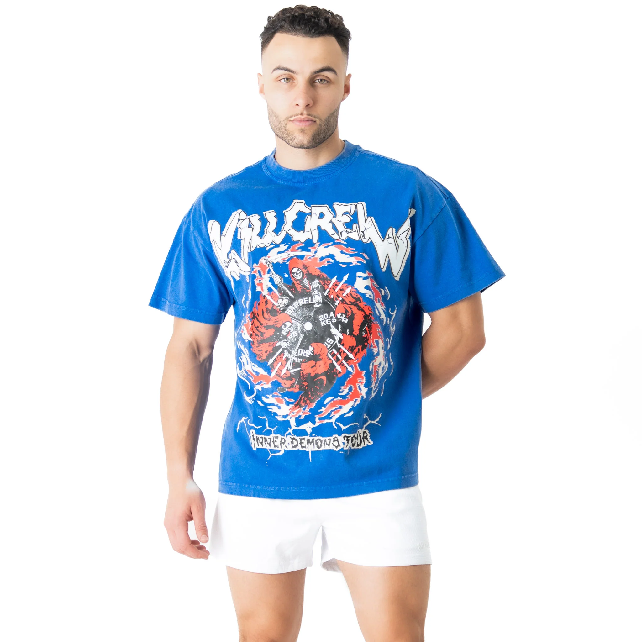 OVERSIZED DEMONS TOUR T-SHIRT - BLUE / RED - Image 3