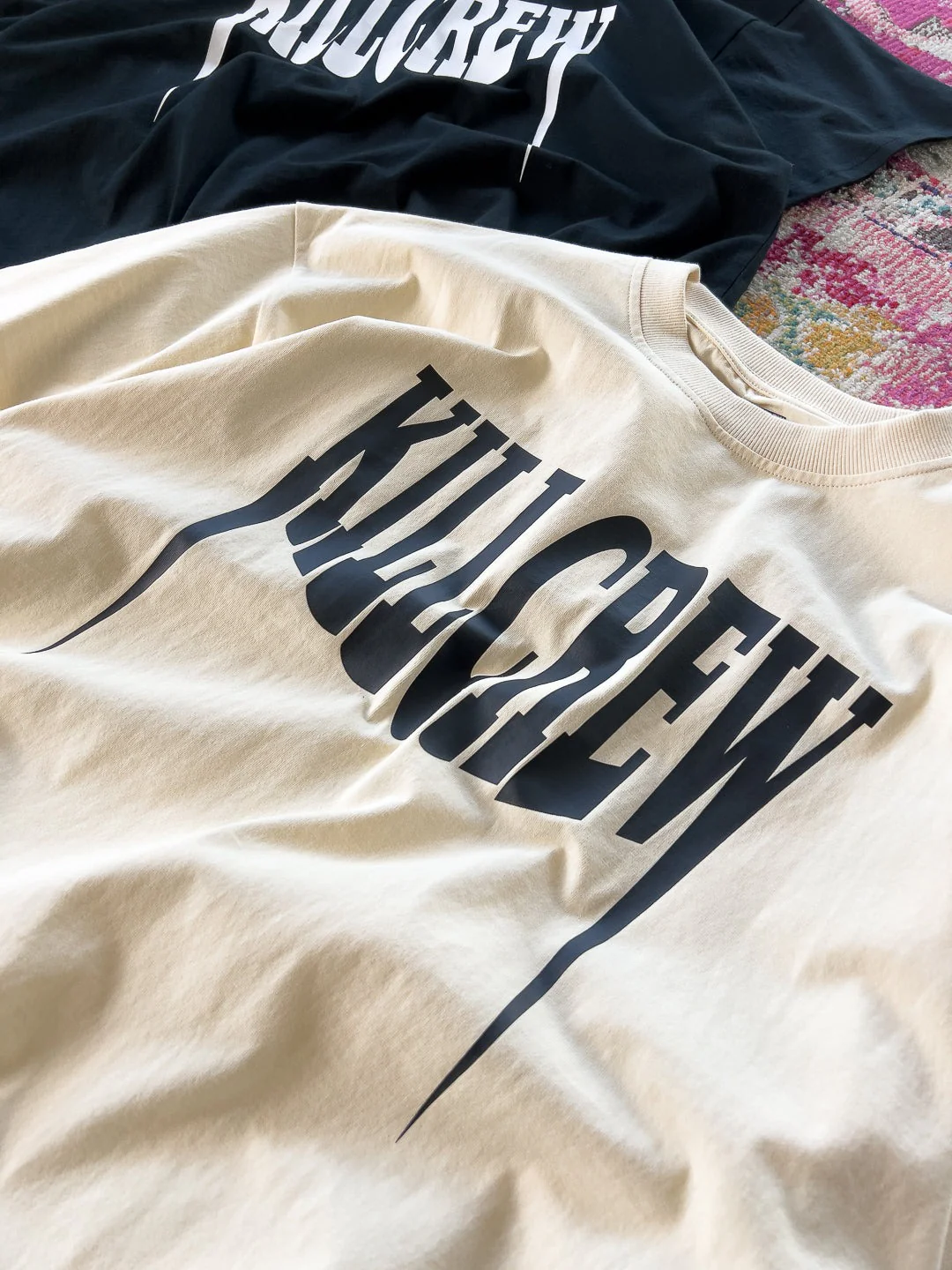 OVERSIZED "FANGS" T-SHIRT - CREAM / BLACK - Image 4