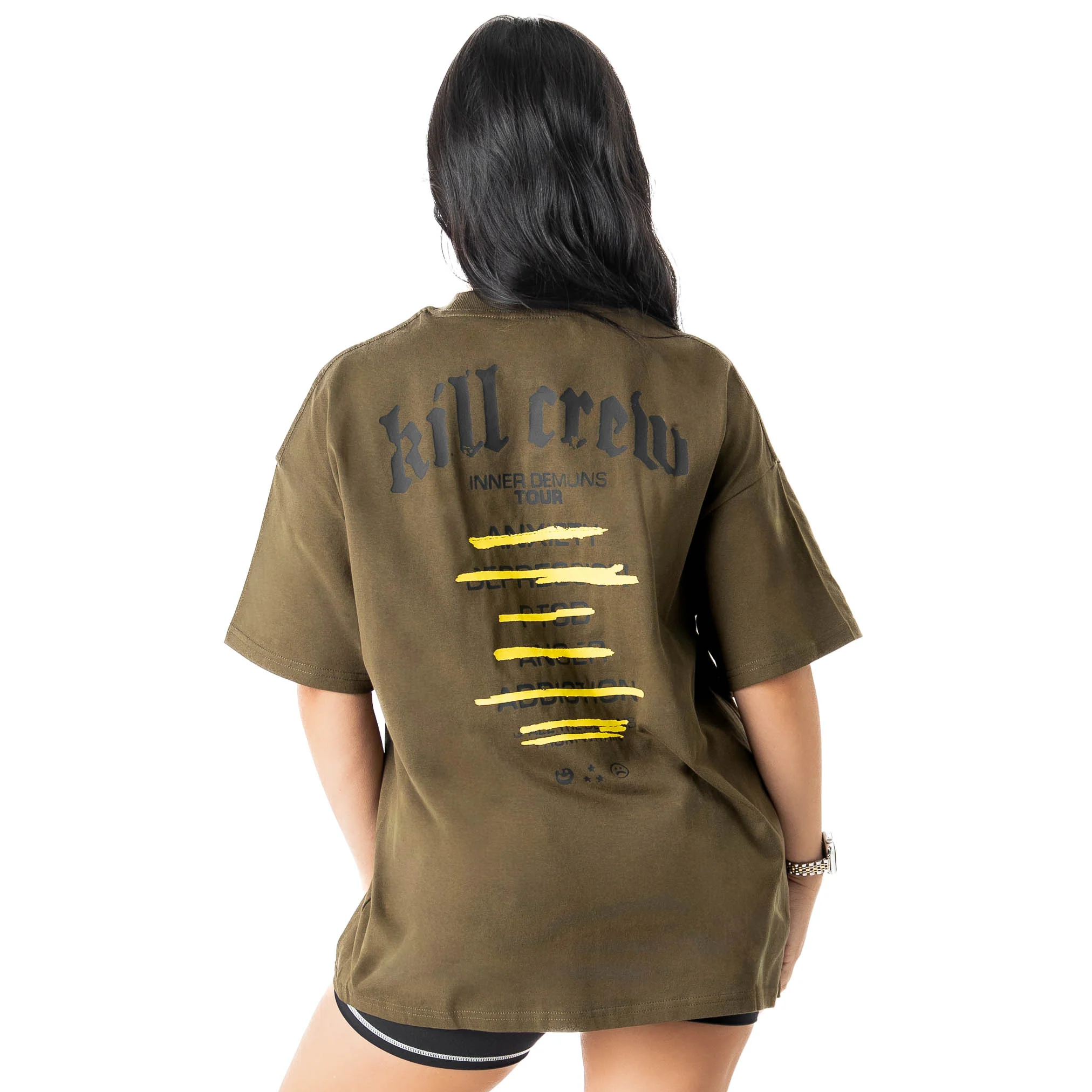 RELAXED FIT INNER DEMONS TOUR T-SHIRT - OLIVE / BLACK - Image 6