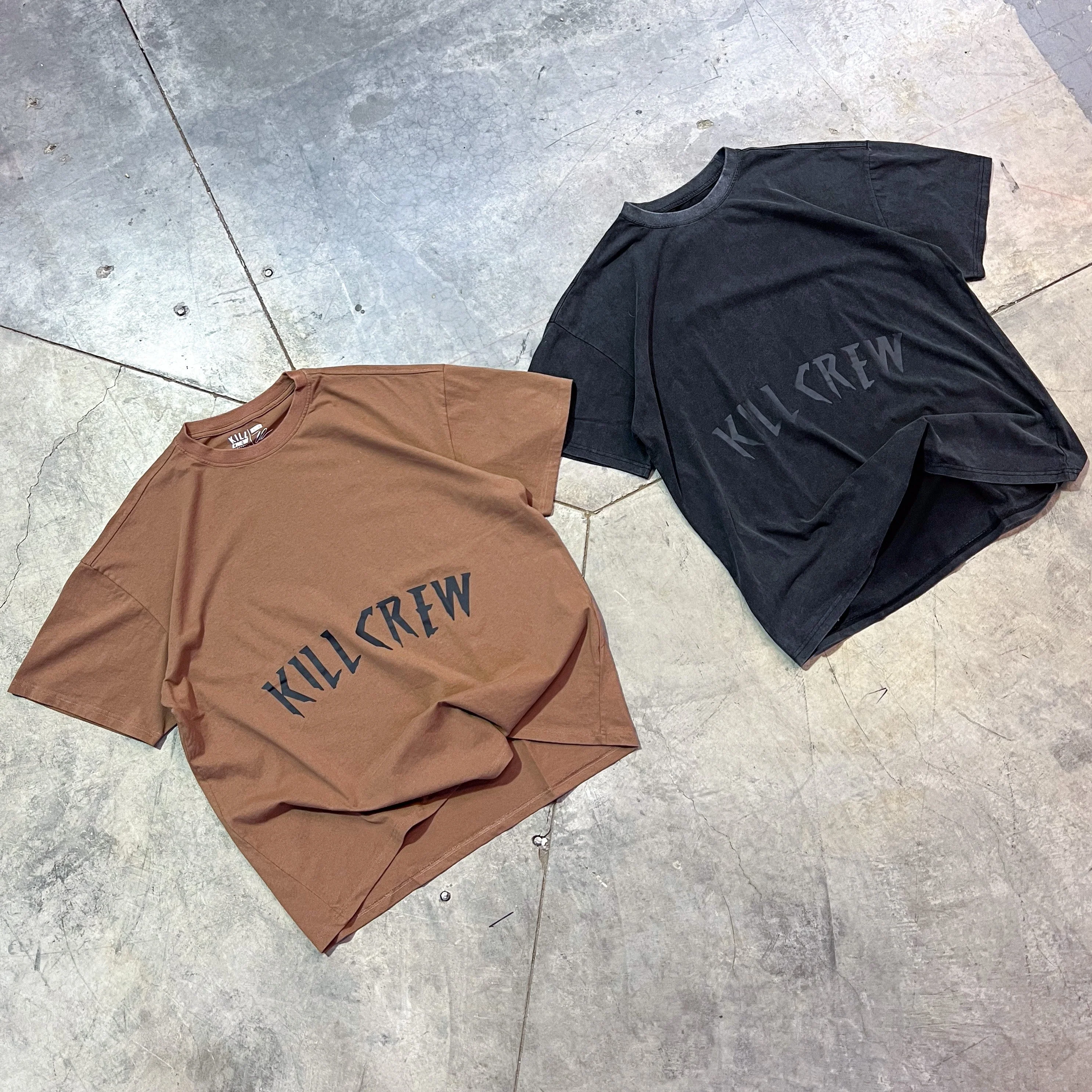 OVERSIZED LUX ACID WASH T-SHIRT - BROWN / BLACK - Image 3