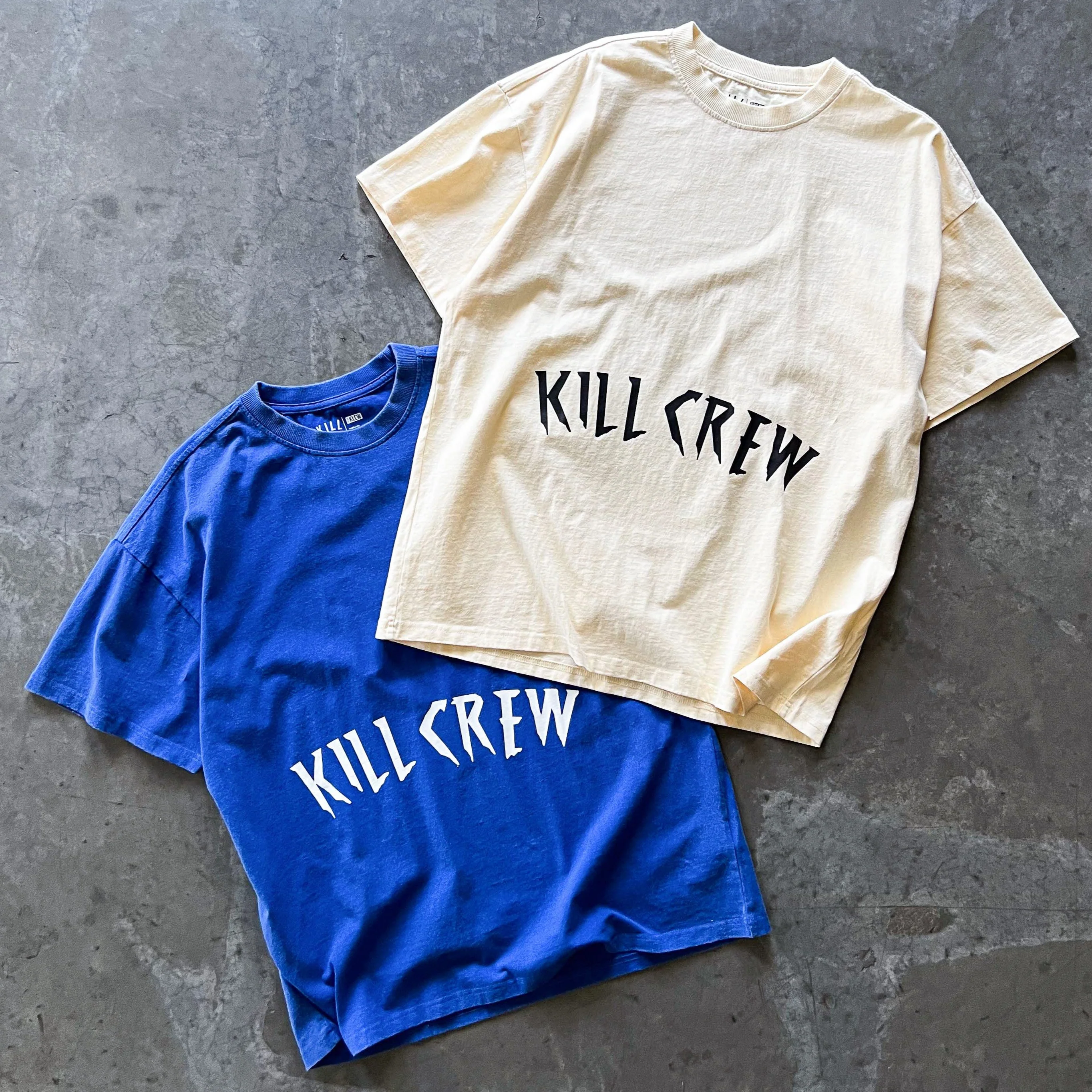 OVERSIZED LUX ACID WASH T-SHIRT - CREAM / BLACK - Image 3