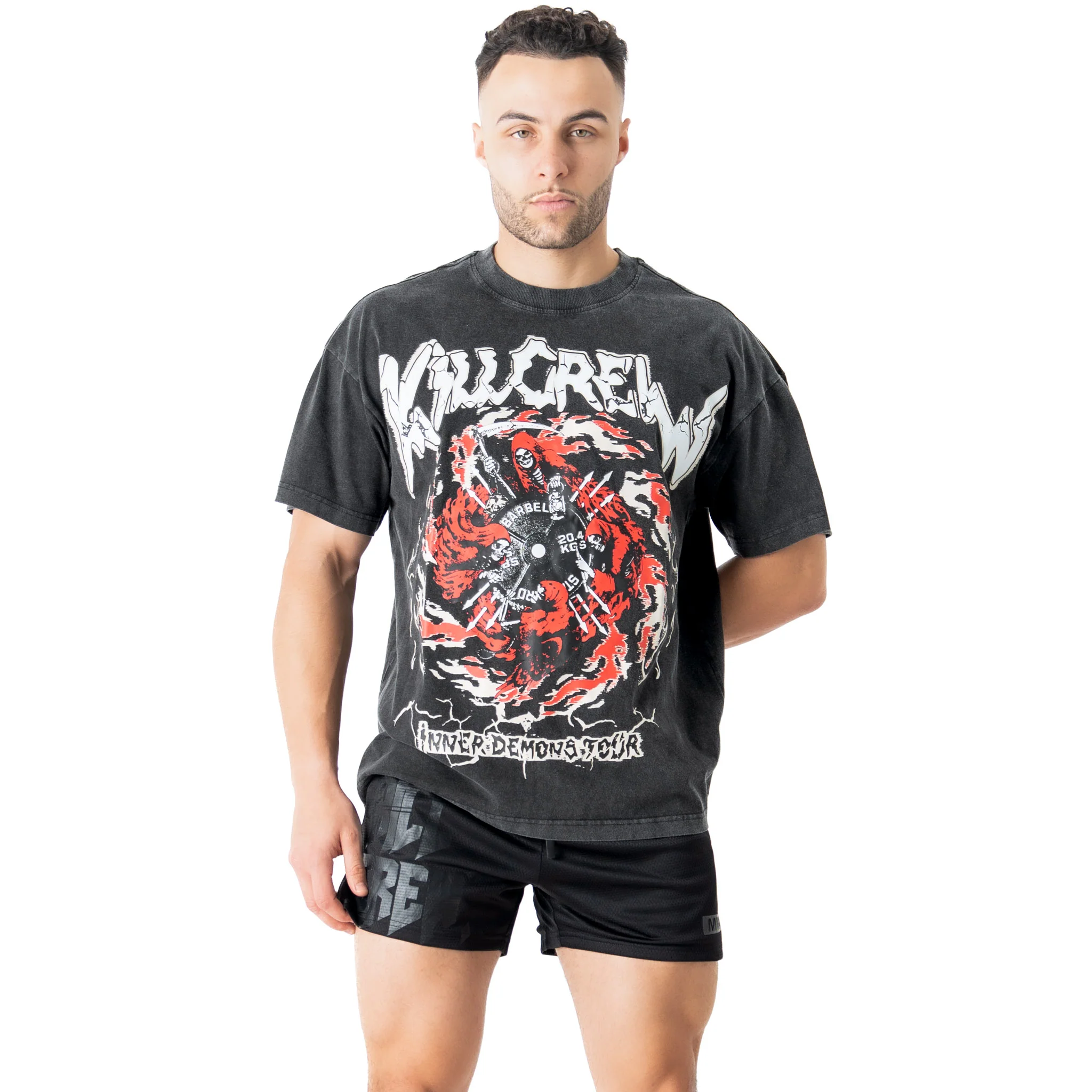 OVERSIZED DEMONS TOUR T-SHIRT - BLACK / RED - Image 3