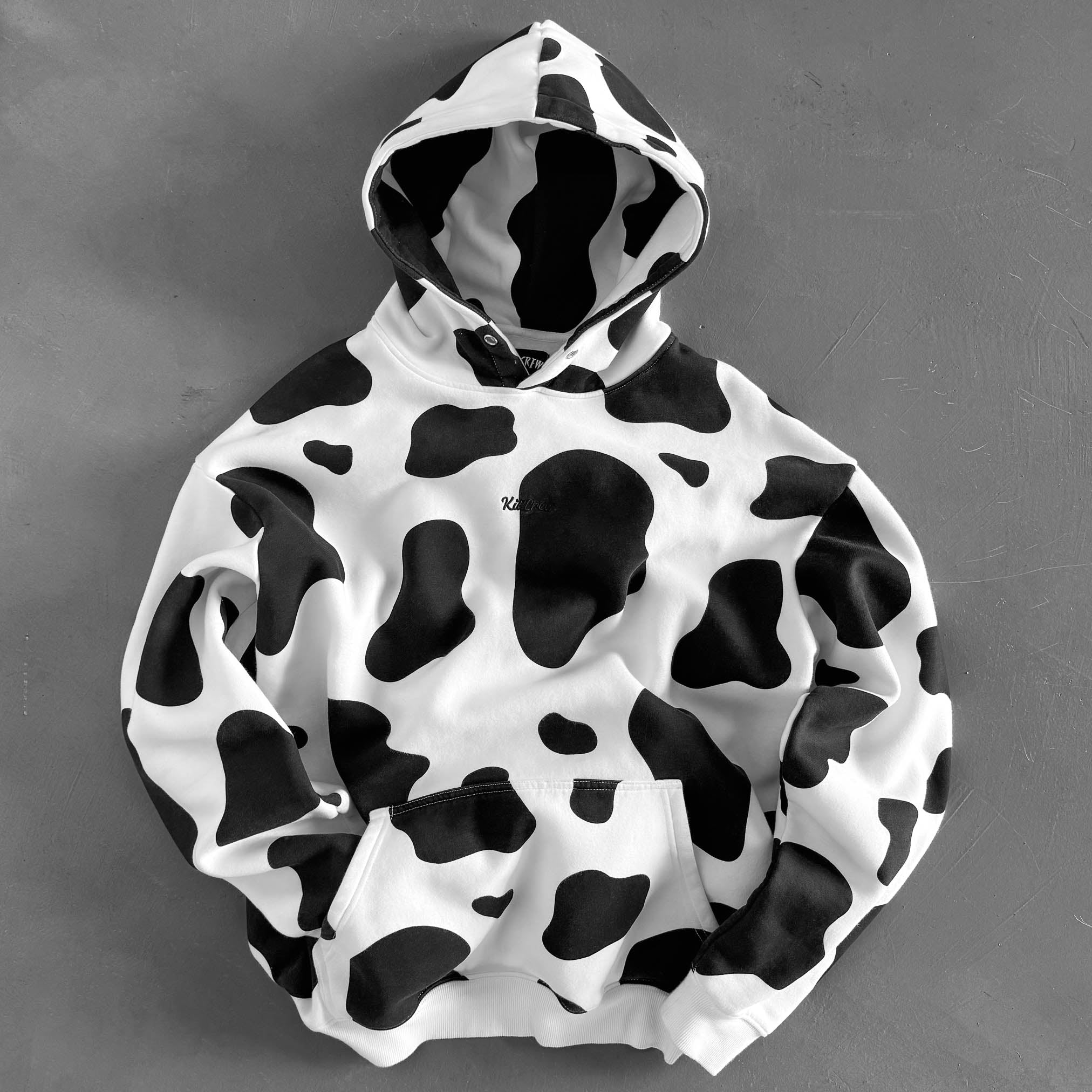 OVERSIZED LUX "MOO MOO" HOODIE - BLACK - Image 5