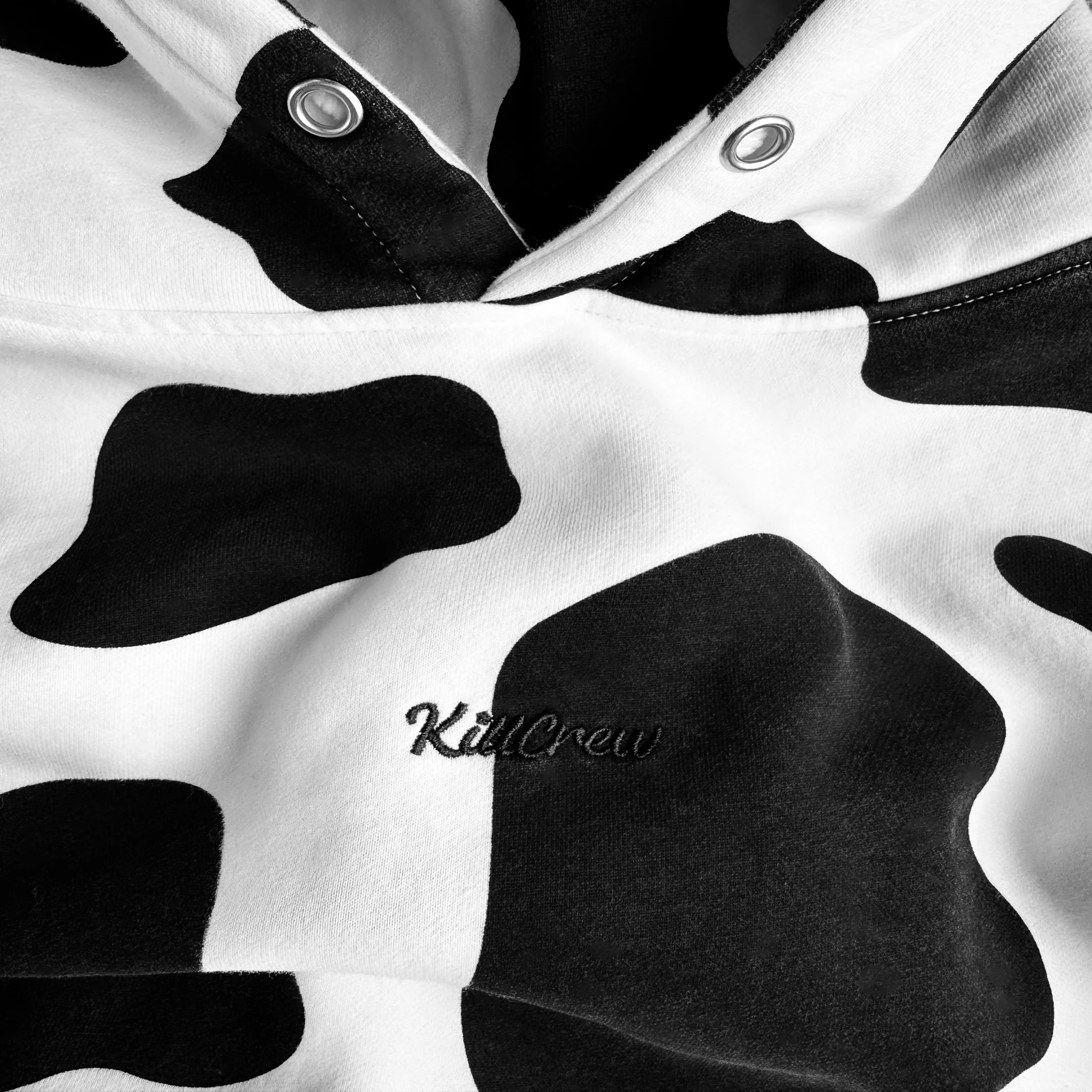 OVERSIZED LUX "MOO MOO" HOODIE - BLACK - Image 6