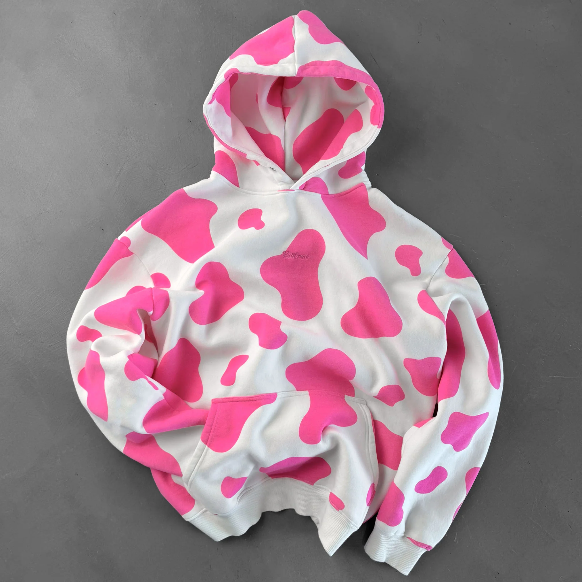 OVERSIZED LUX "MOO MOO" HOODIE - PINK - Image 5