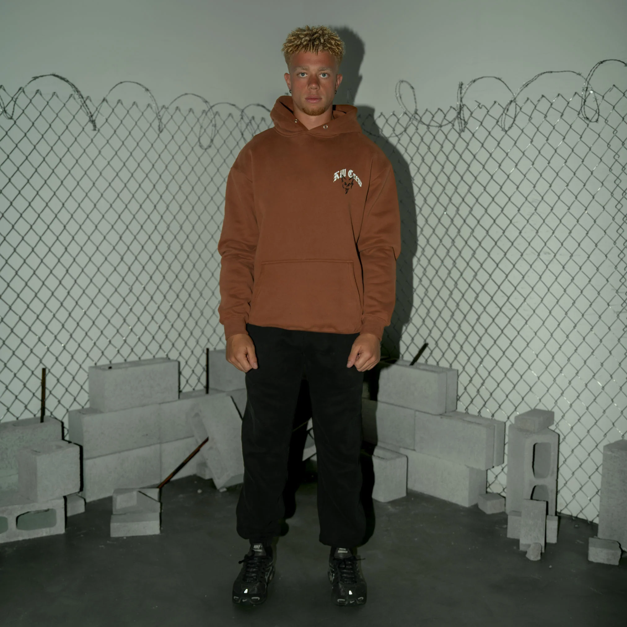 OVERSIZED LUX "DESTROY" HOODIE - BROWN - Image 4