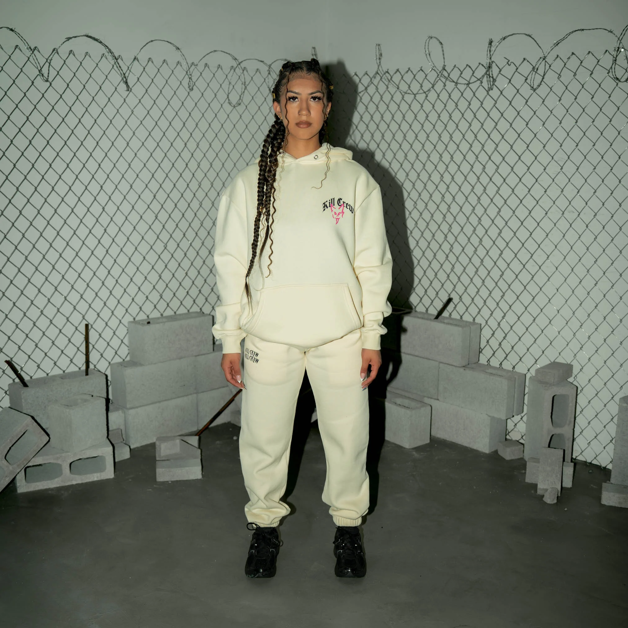 OVERSIZED LUX "DESTROY" HOODIE - CREAM - Image 4