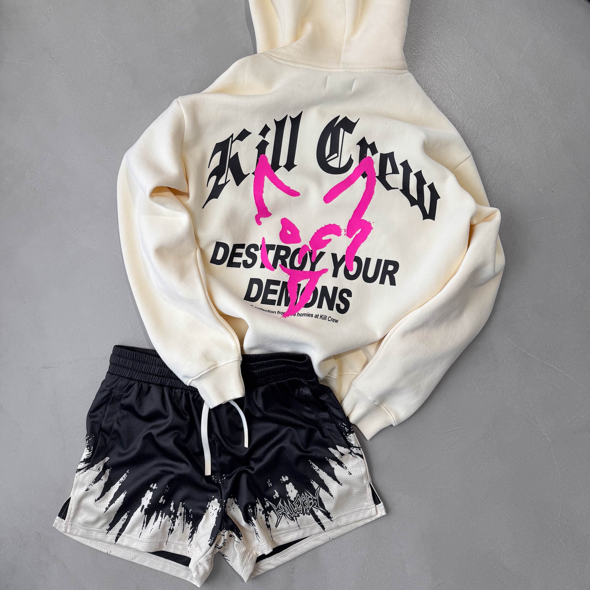 OVERSIZED LUX "DESTROY" HOODIE - CREAM - Image 5