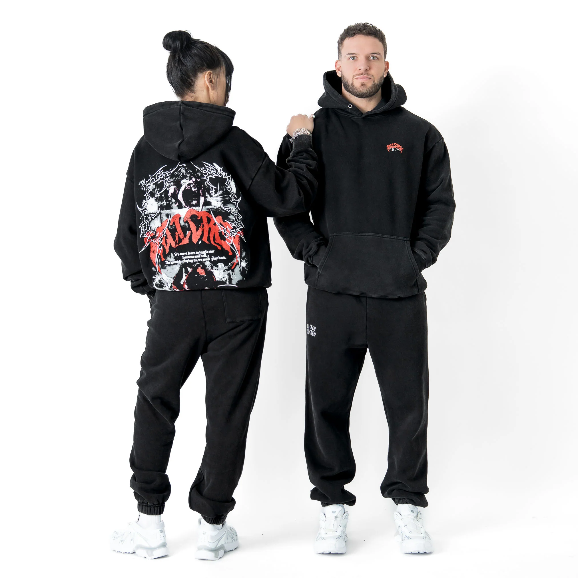 OVERSIZED LUX DUALITY HOODIE - BLACK - Image 2