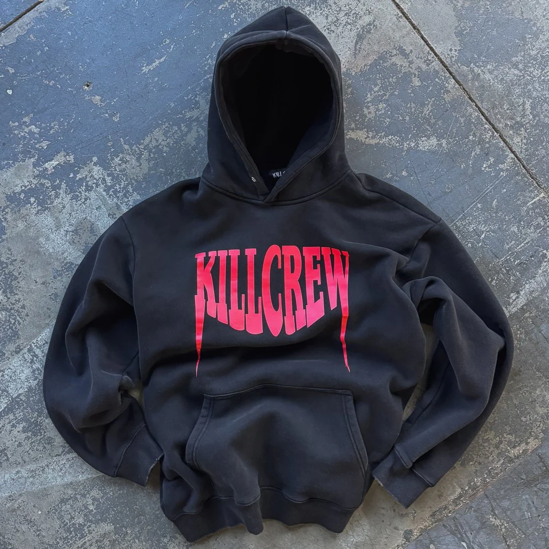 OVERSIZED LUX "FANGS" HOODIE - BLACK / RED - Image 3
