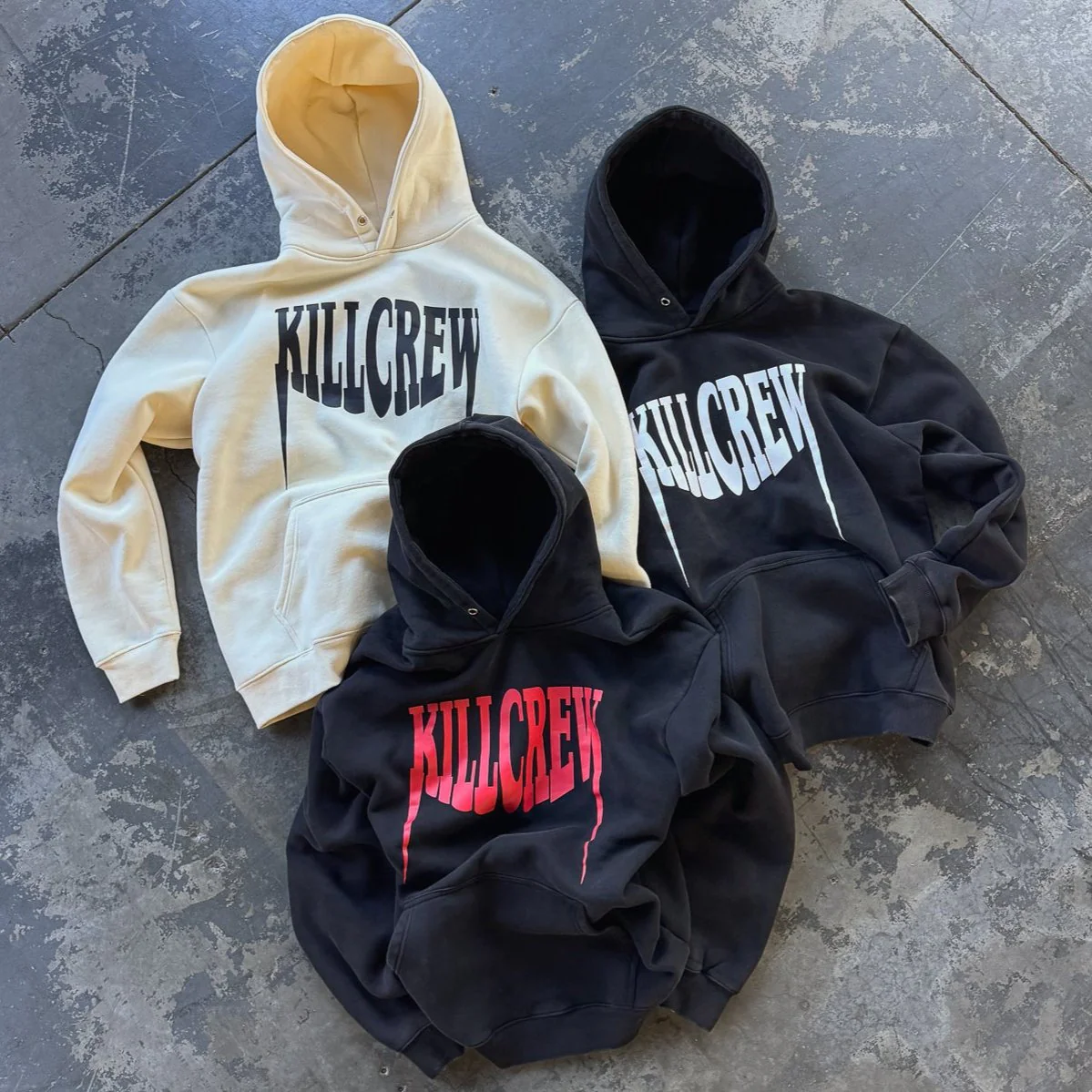 OVERSIZED LUX "FANGS" HOODIE - BLACK / WHITE - Image 4