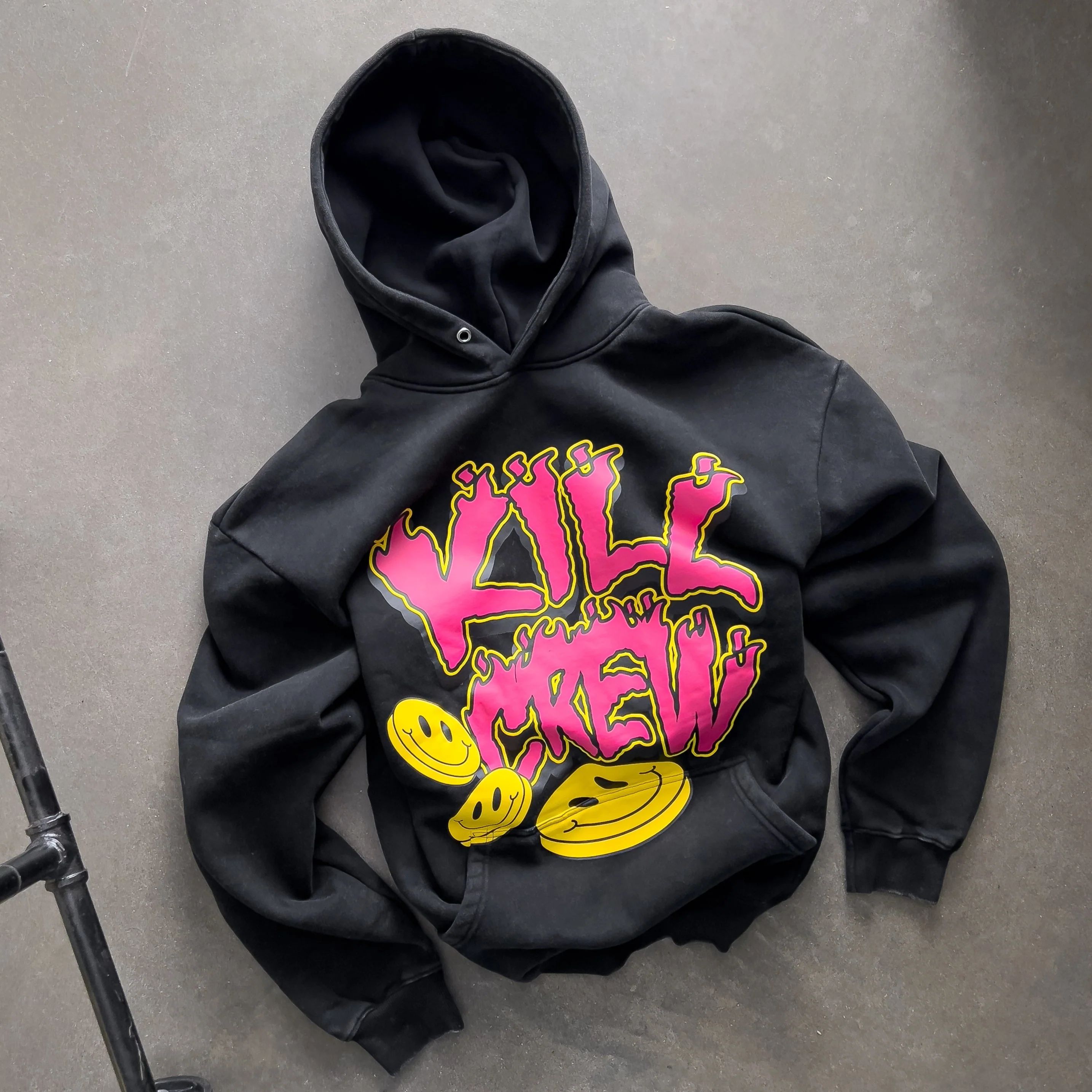 OVERSIZED LUX "HAPPY PILLS" HOODIE - BLACK - Image 2