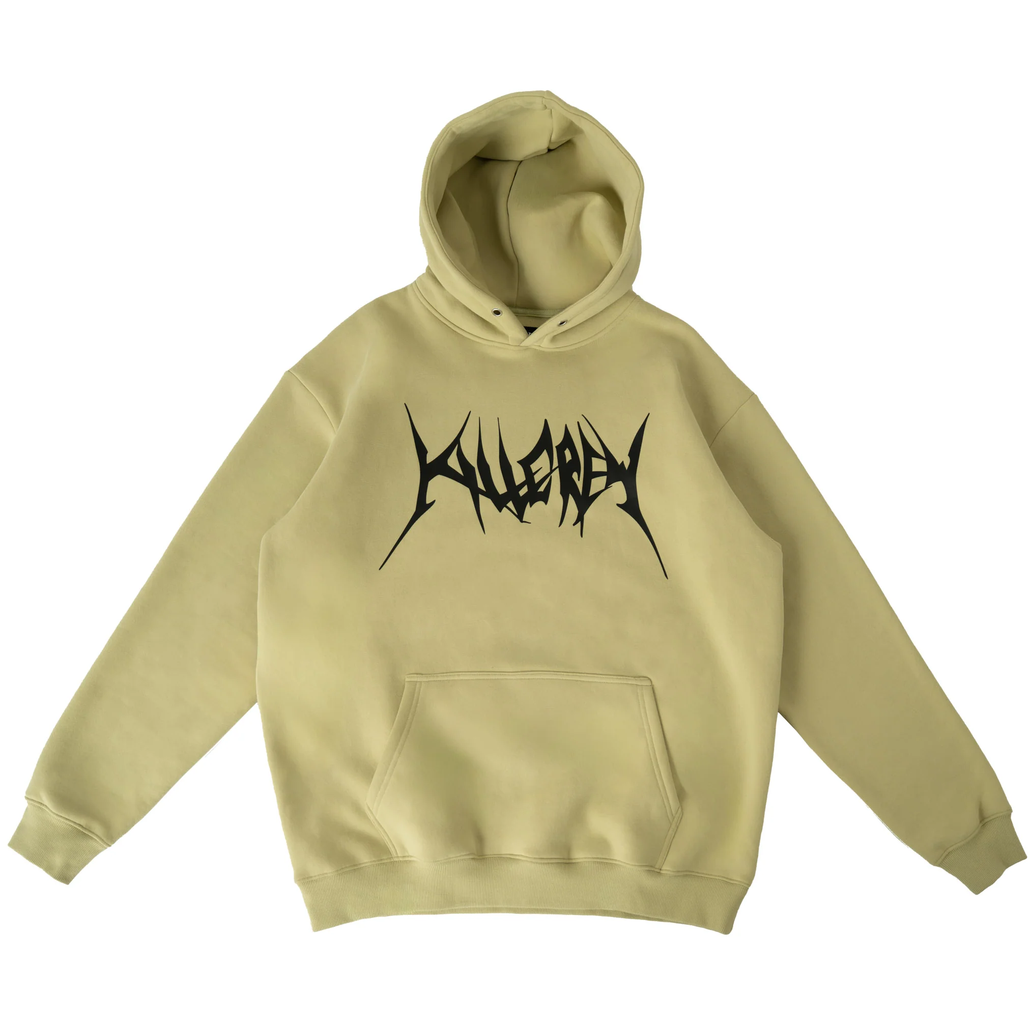 OVERSIZED LUX HOODIE "BUILT TO DESTROY" HOODIE - GREEN / BLACK - Image 9