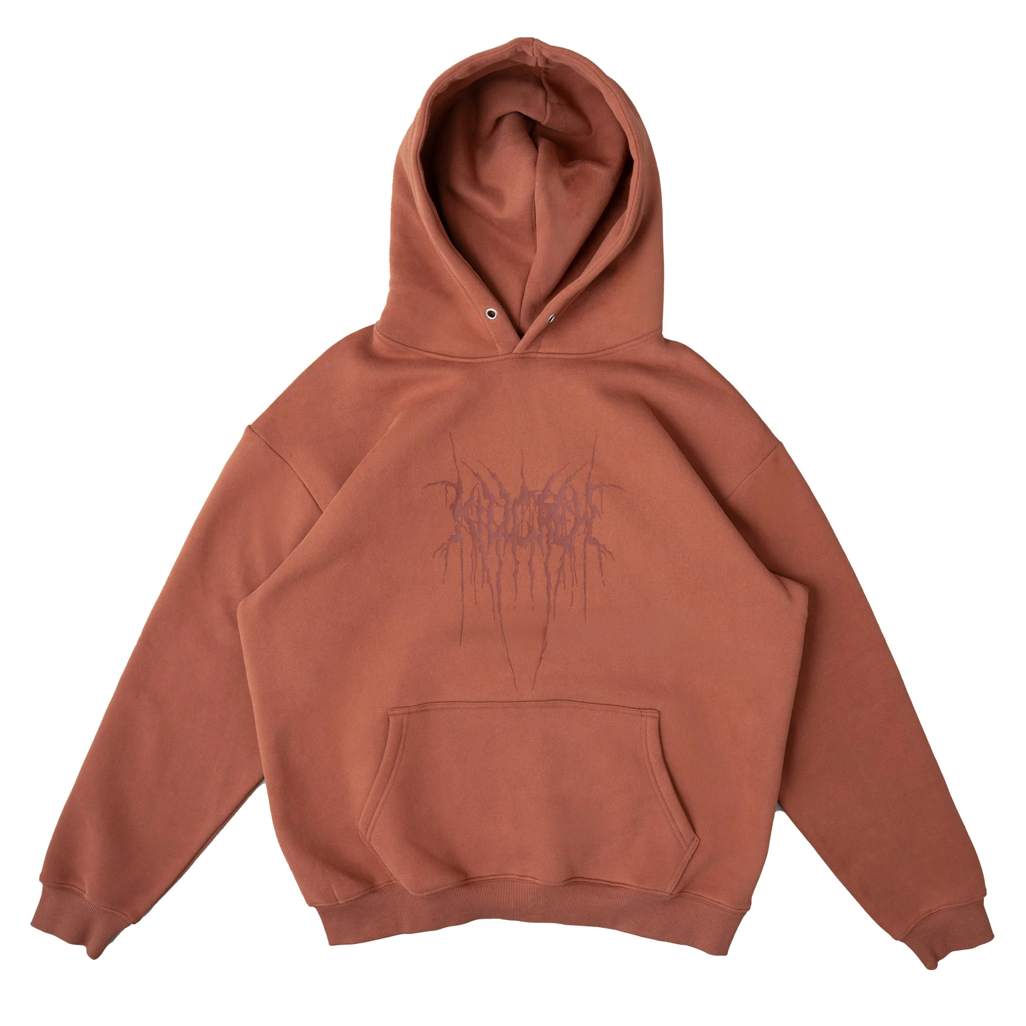 OVERSIZED LUX HOODIE "SWEAT & BLEED" - BROWN - Image 7