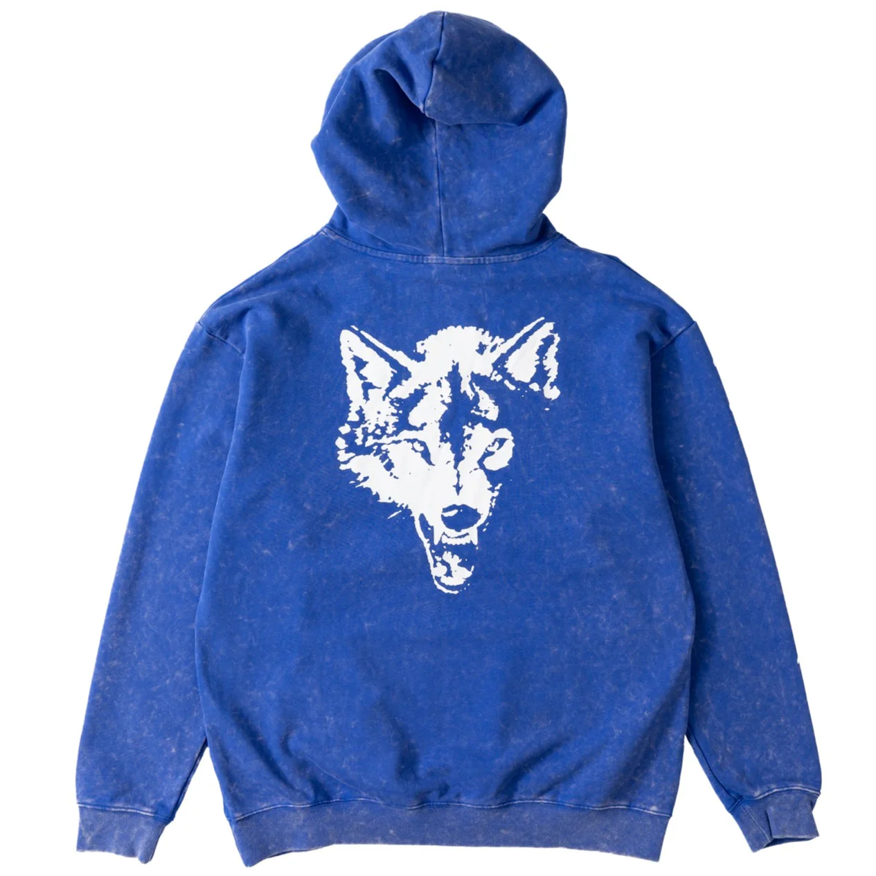 OVERSIZED LUX "LONE WOLF" HOODIE - BLUE / WHITE - Image 2