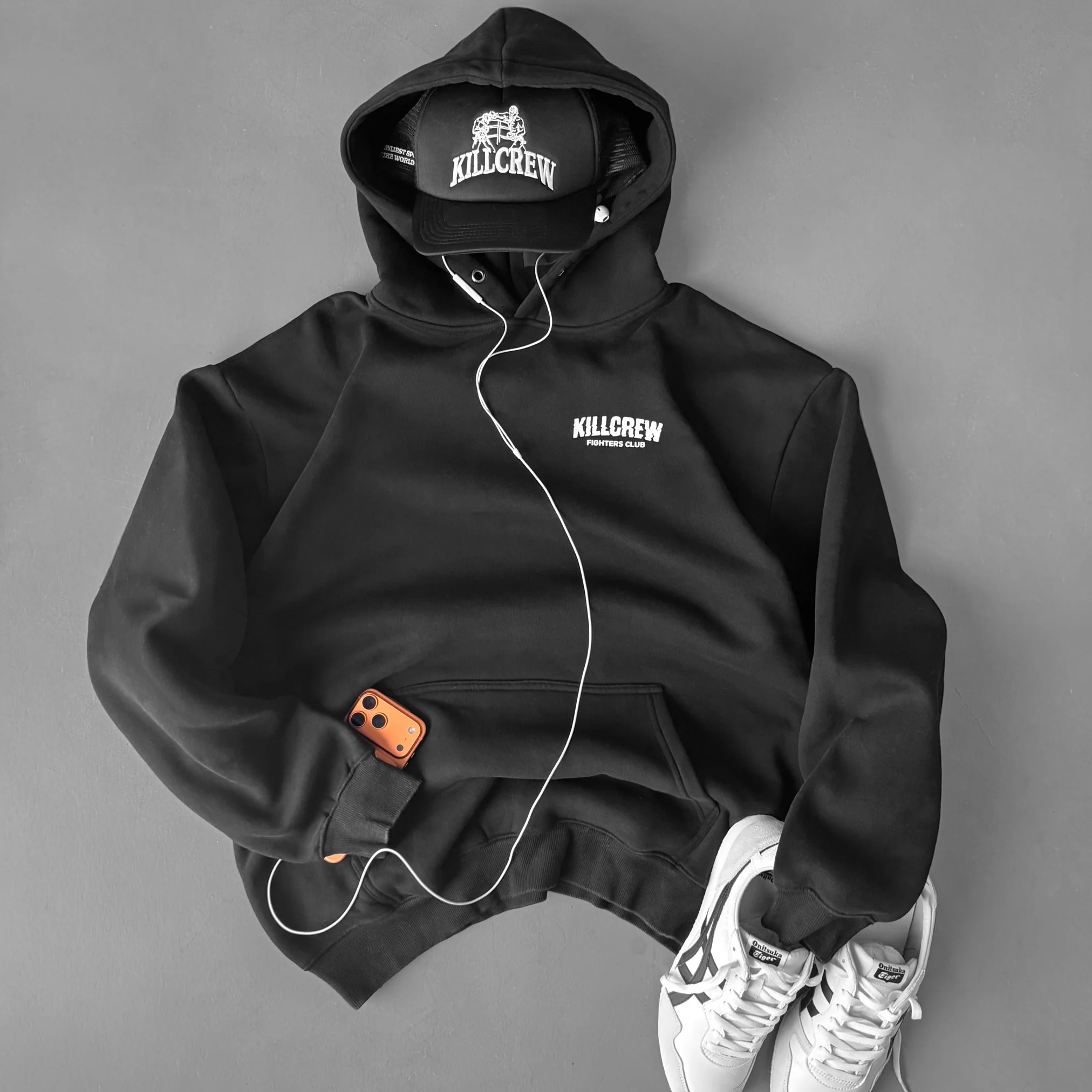 OVERSIZED LUX RIGOROUS TRAINING HOODIE - BLACK / WHITE - Image 6