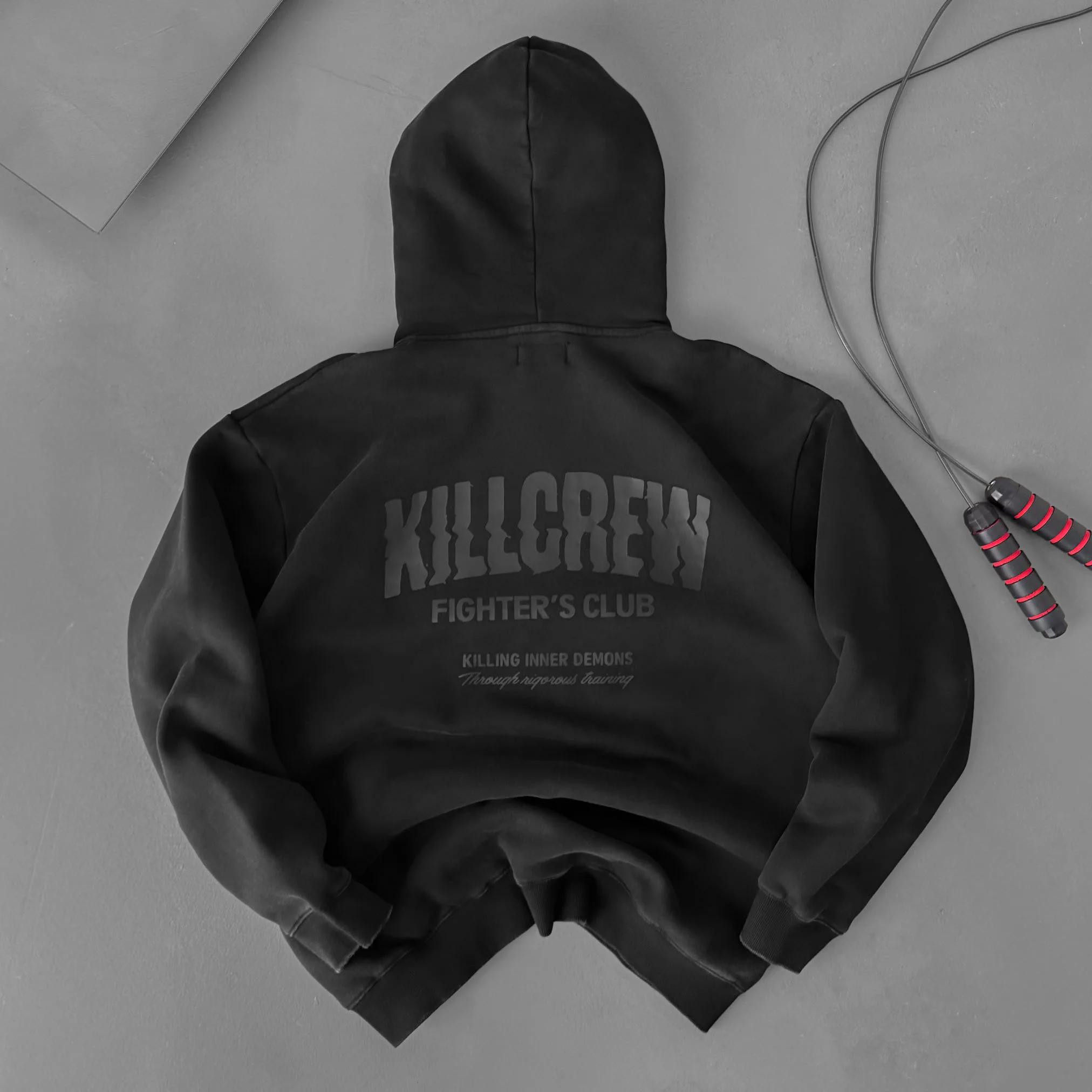 OVERSIZED LUX RIGOROUS TRAINING HOODIE - BLACKOUT - Image 5