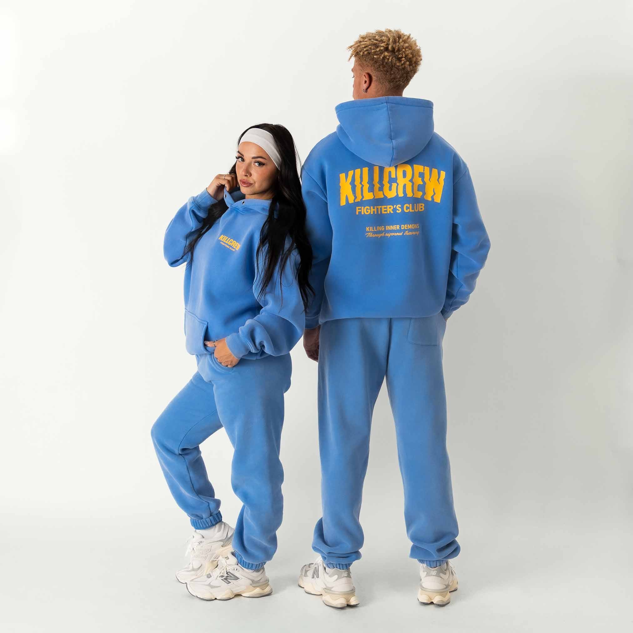OVERSIZED LUX RIGOROUS TRAINING HOODIE - BLUE / GOLD - Image 2