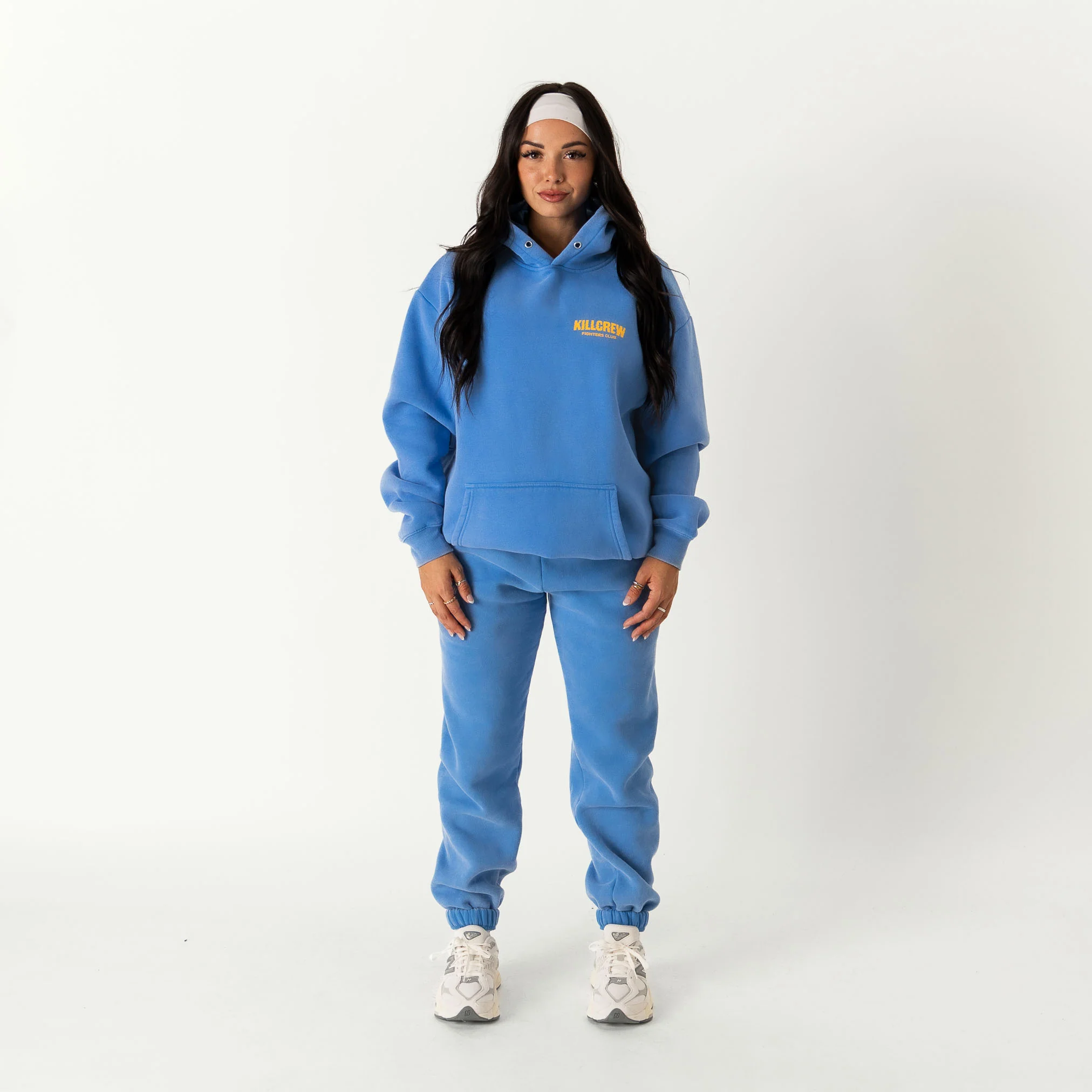OVERSIZED LUX RIGOROUS TRAINING HOODIE - BLUE / GOLD - Image 3