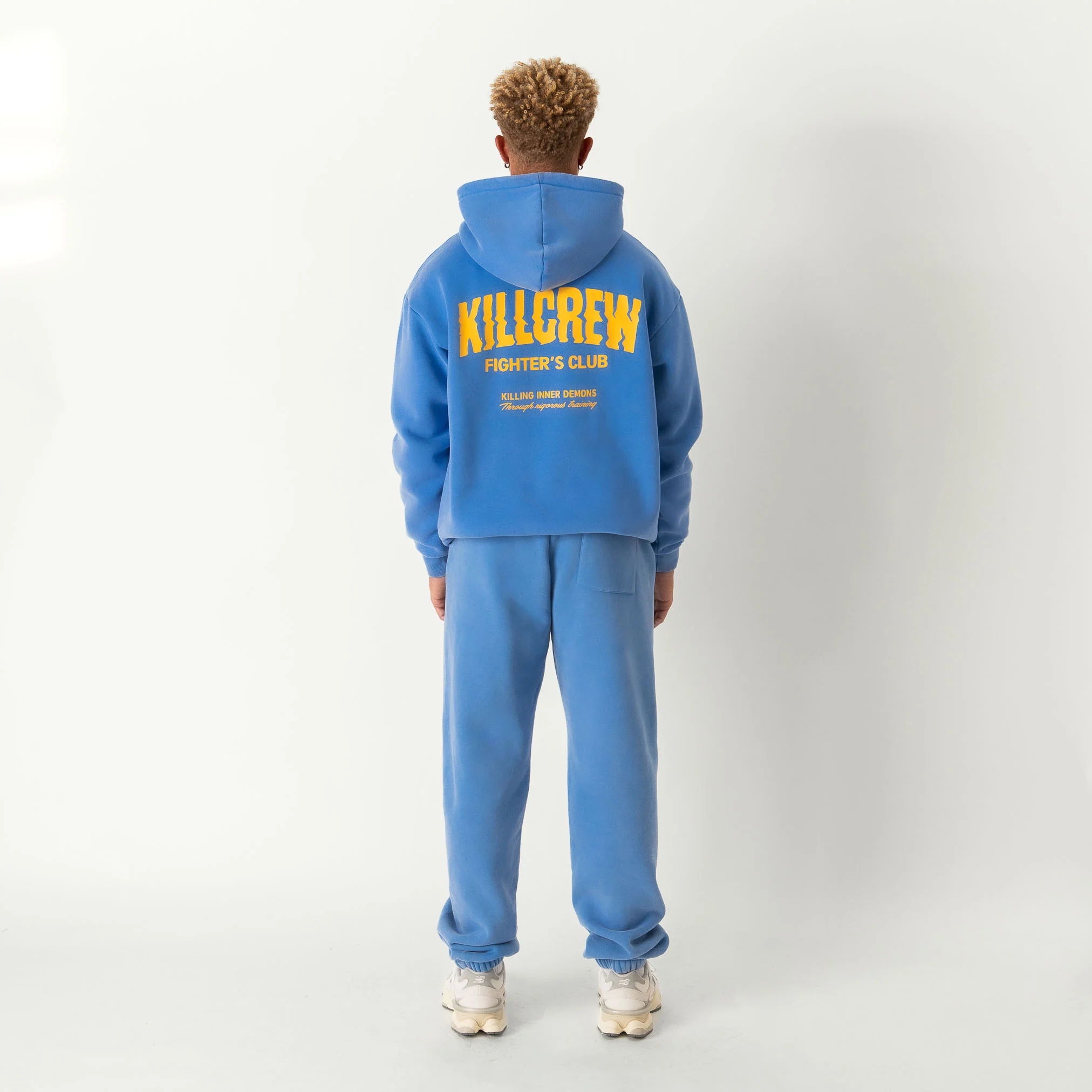 OVERSIZED LUX RIGOROUS TRAINING HOODIE - BLUE / GOLD - Image 4