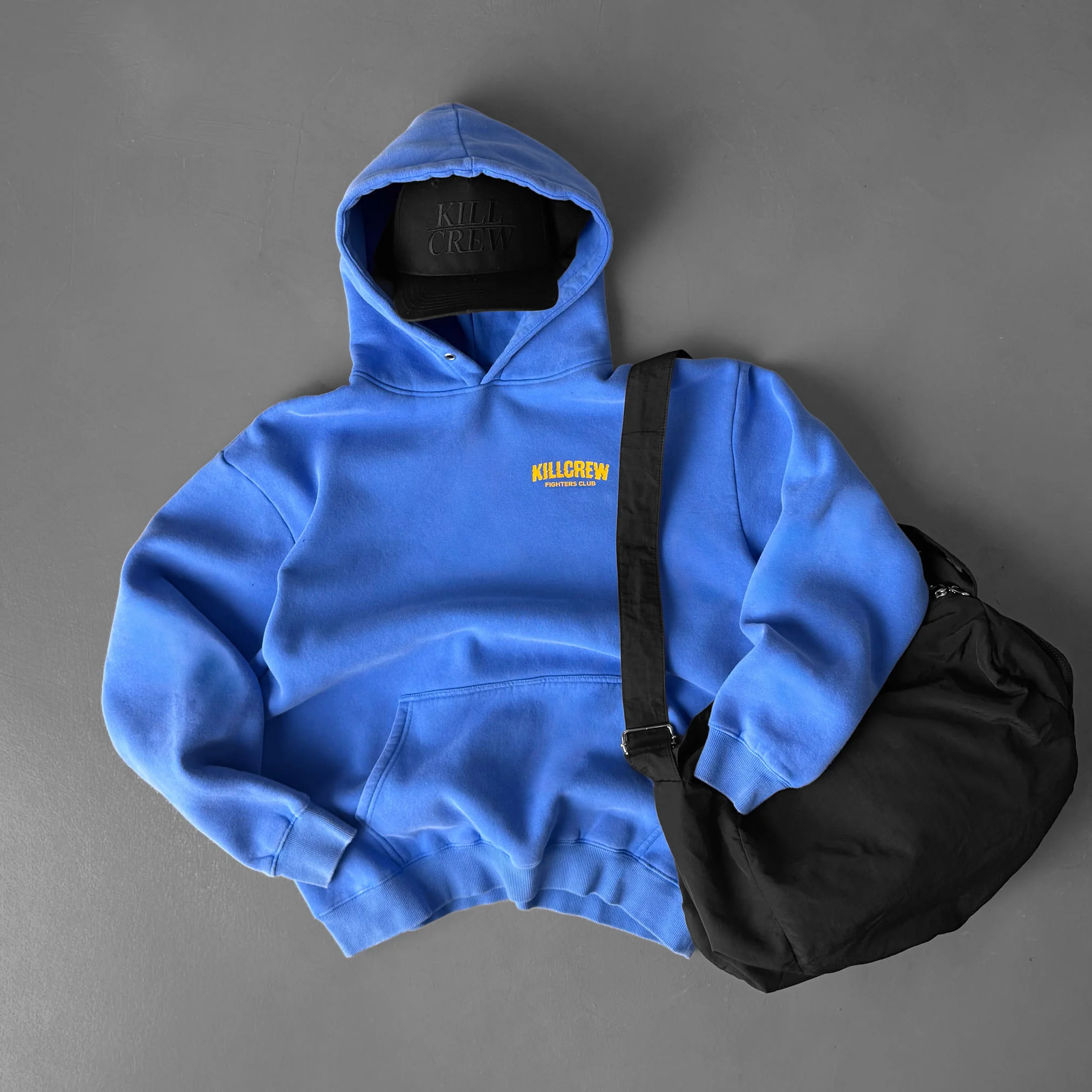 OVERSIZED LUX RIGOROUS TRAINING HOODIE - BLUE / GOLD - Image 6