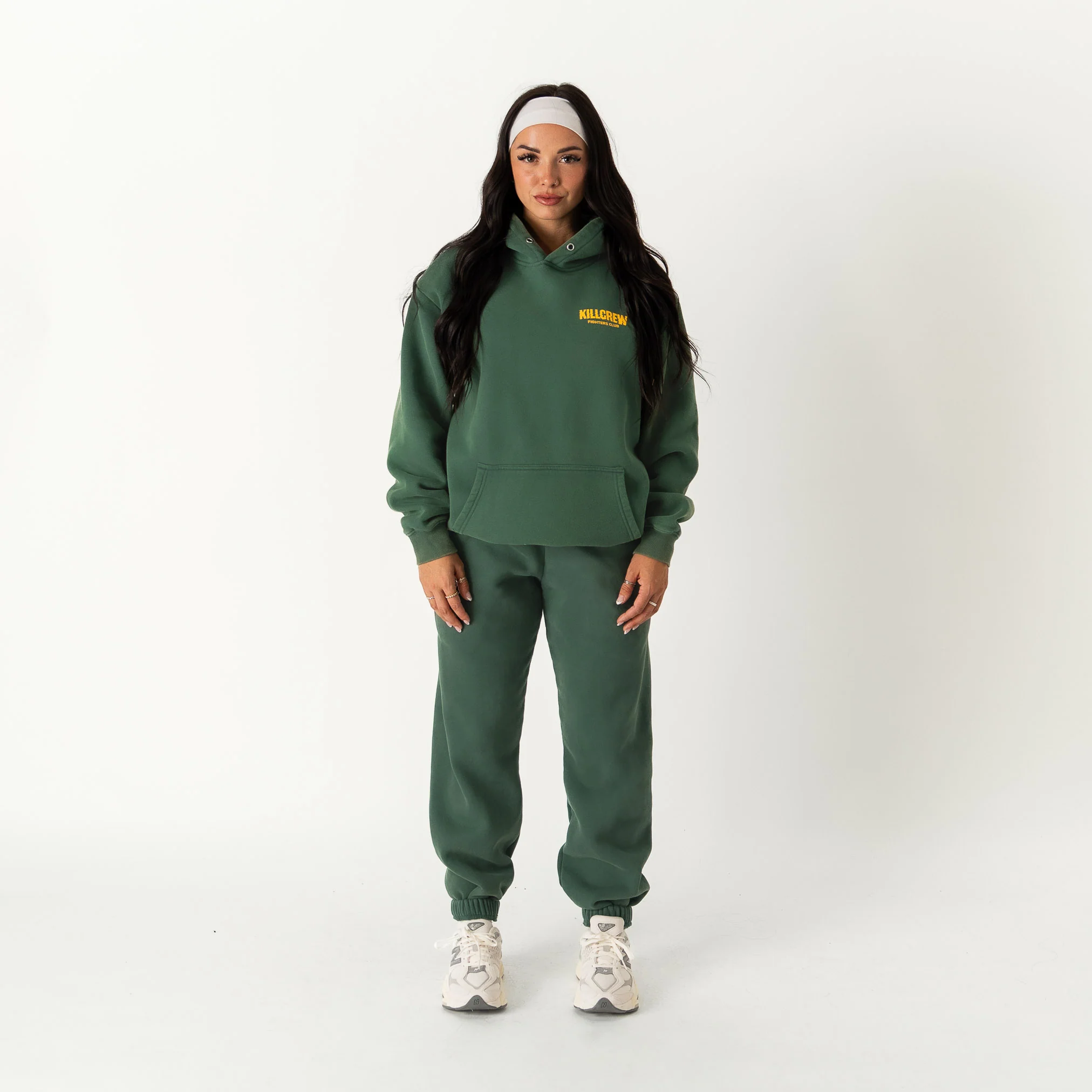 OVERSIZED LUX RIGOROUS TRAINING HOODIE - GREEN / GOLD - Image 3