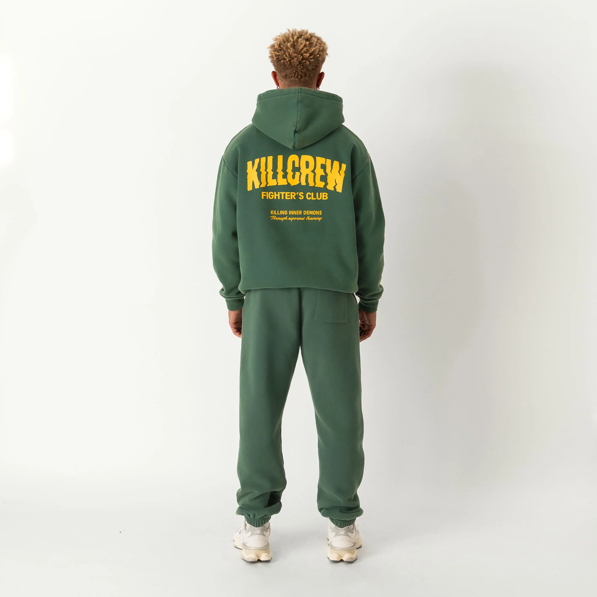 OVERSIZED LUX RIGOROUS TRAINING HOODIE - GREEN / GOLD - Image 4
