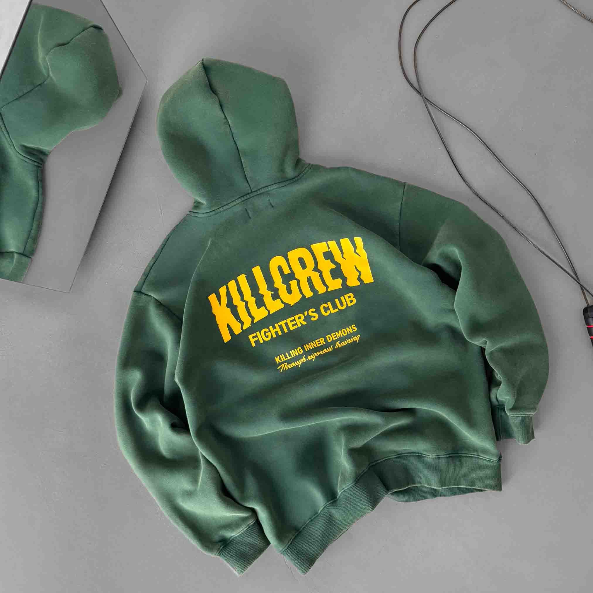 OVERSIZED LUX RIGOROUS TRAINING HOODIE - GREEN / GOLD - Image 5