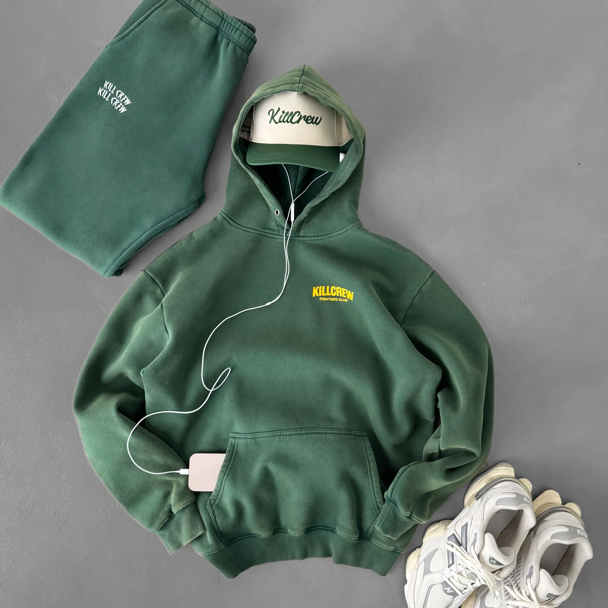 OVERSIZED LUX RIGOROUS TRAINING HOODIE - GREEN / GOLD - Image 6