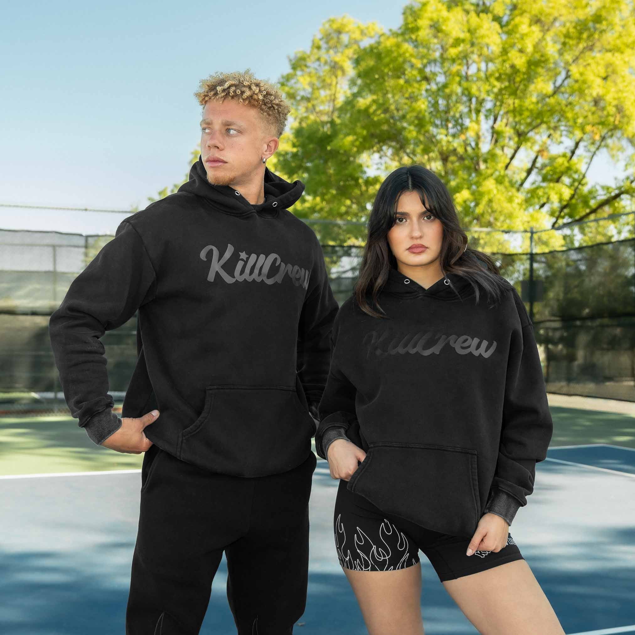 OVERSIZED LUX "SCRIPT" HOODIE - BLACKOUT - Image 2