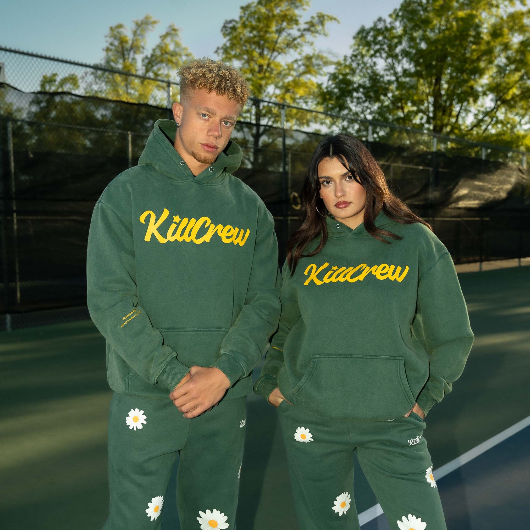 OVERSIZED LUX "SCRIPT" HOODIE - GREEN / GOLD - Image 2