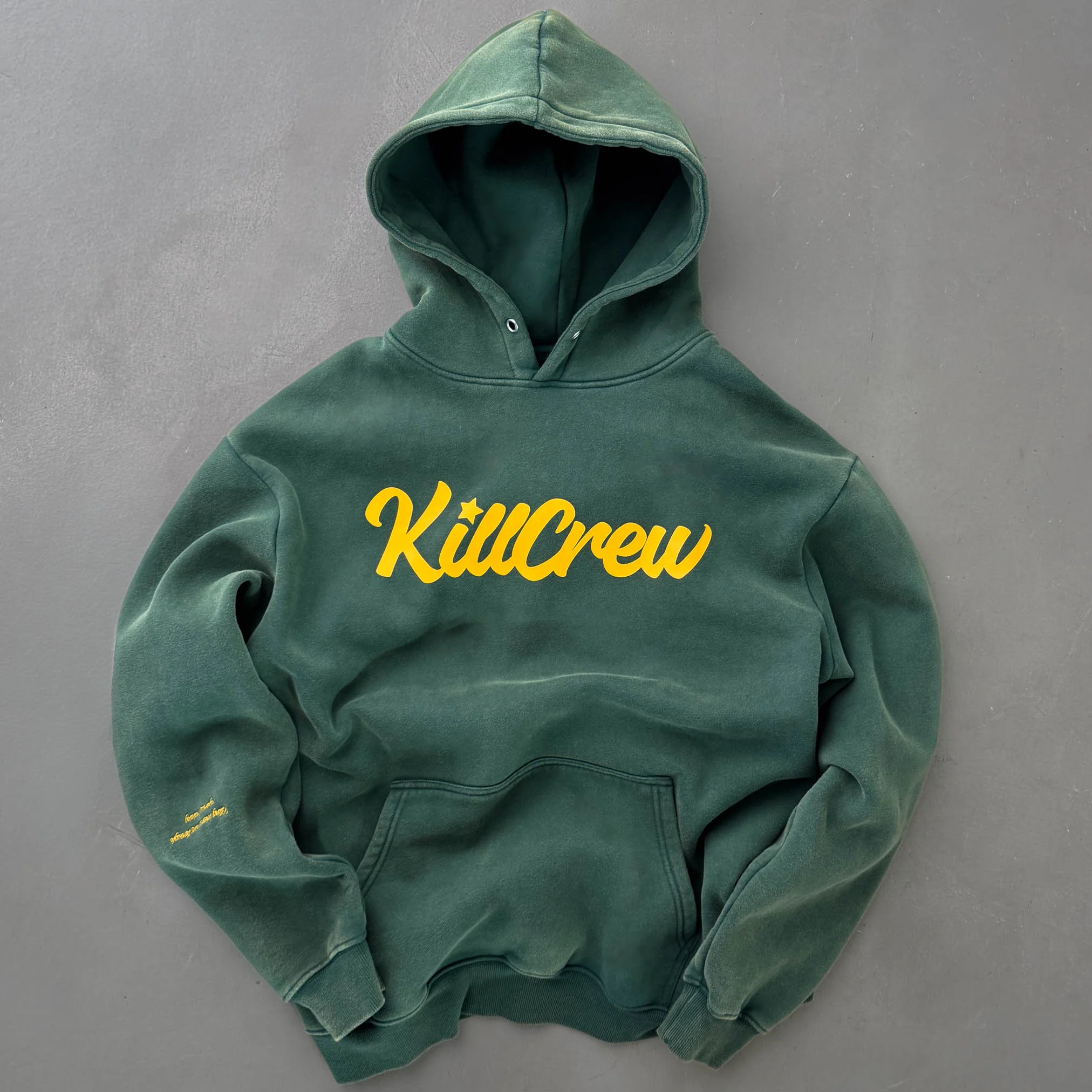OVERSIZED LUX "SCRIPT" HOODIE - GREEN / GOLD - Image 5