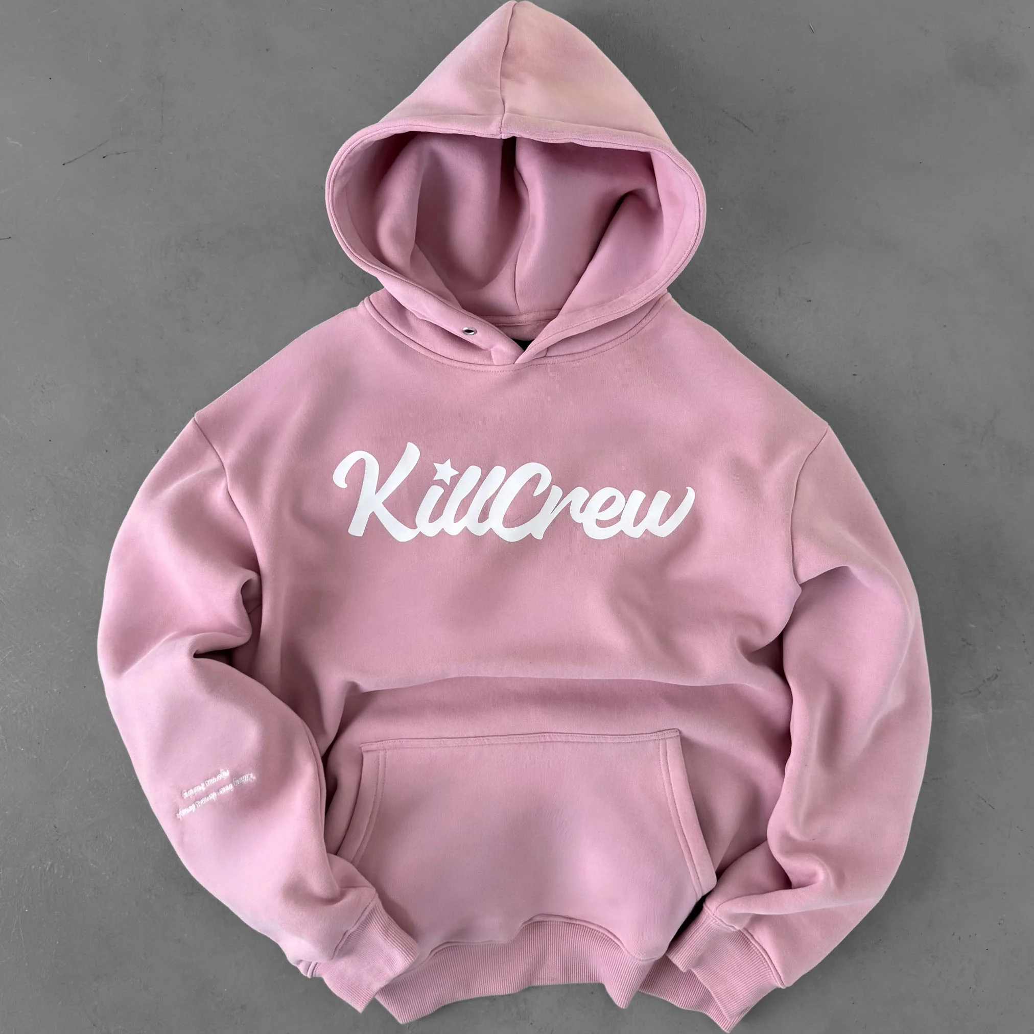OVERSIZED LUX "SCRIPT" HOODIE - ROSÉ / WHITE - Image 5