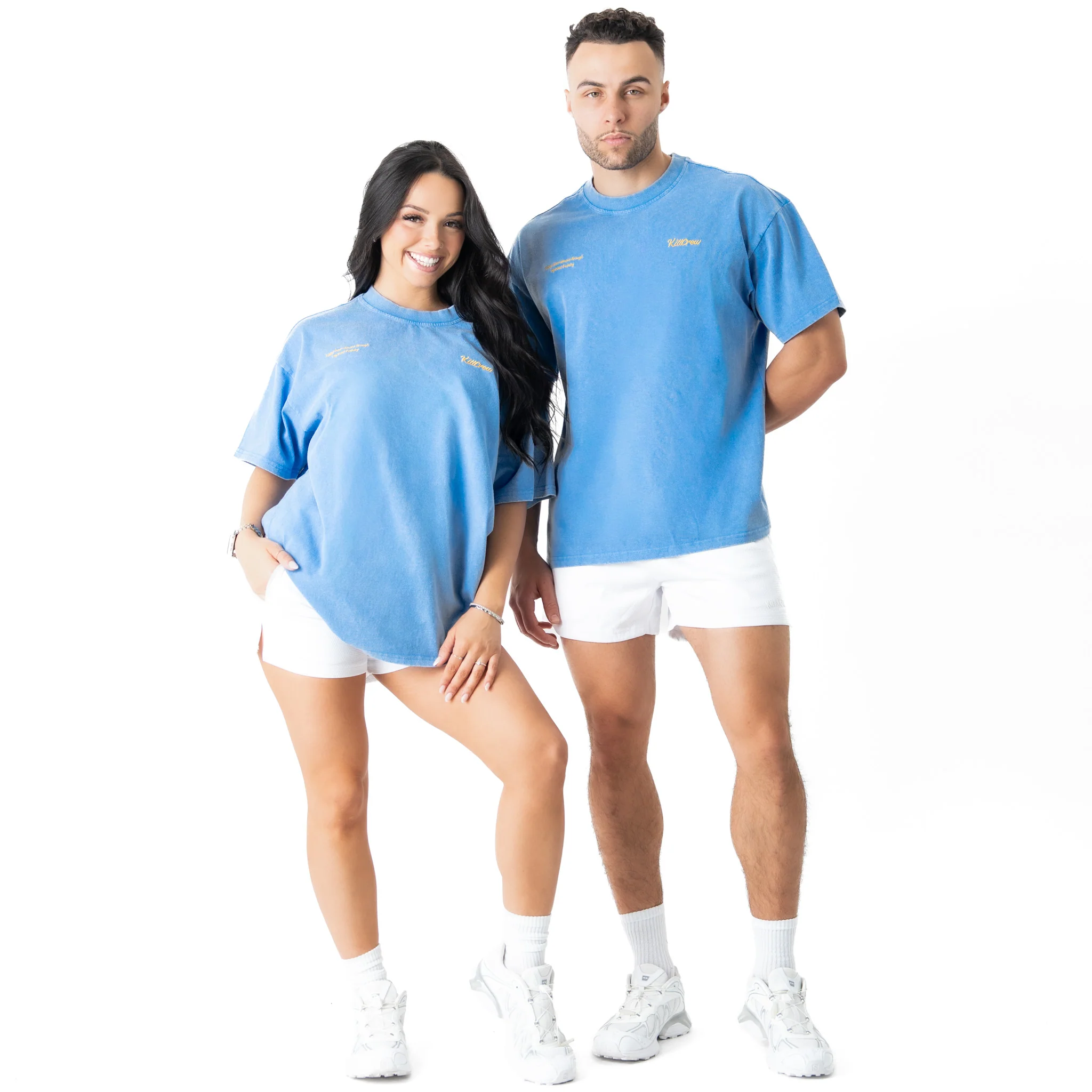 RELAXED FIT LUX SCRIPT T-SHIRT - BLUE / YELLOW - Image 2